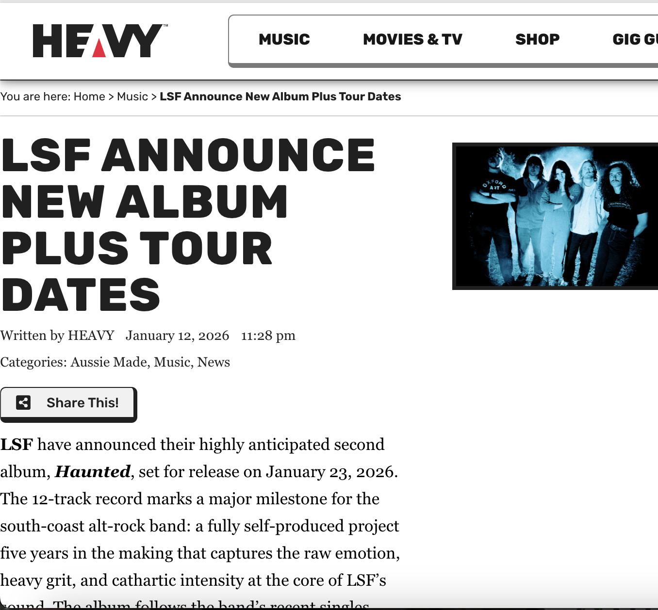 HEAVY MAG- LSF Announce New Album Plus Tour Dates