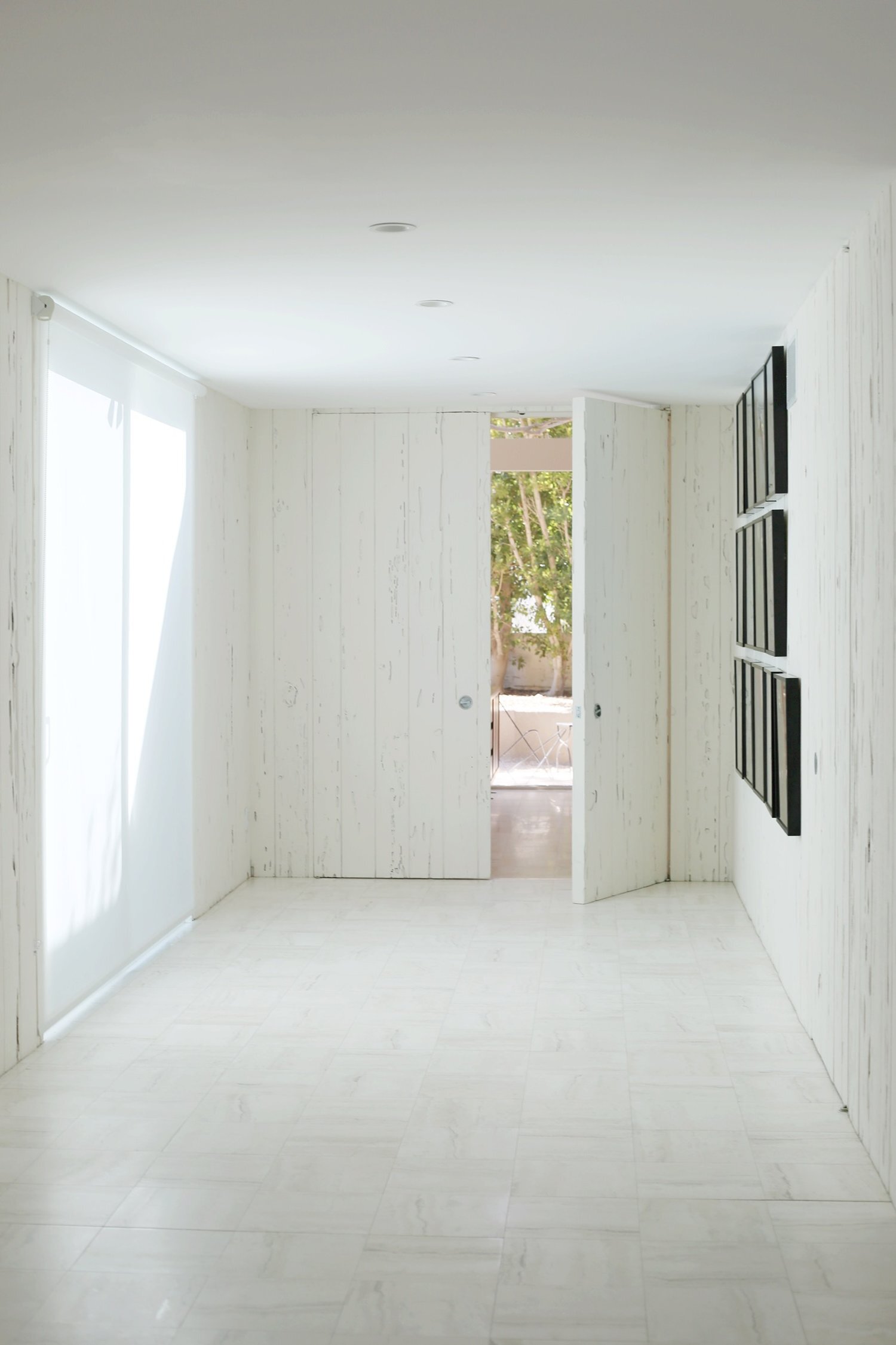  Hallway featuring original cedar peck wood designed by&nbsp; Elrod . 