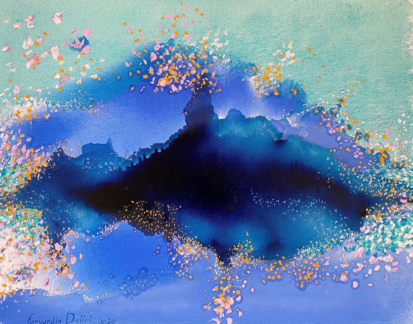 Titled: The Glorious Space. Oil on canvas. #art #artforsale #artist #farvardindaliri #deepthoughts #deepspace  www.farvardindaliri.com