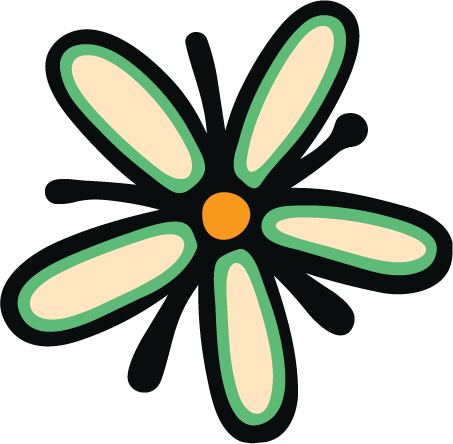 Green and White Flower Icon