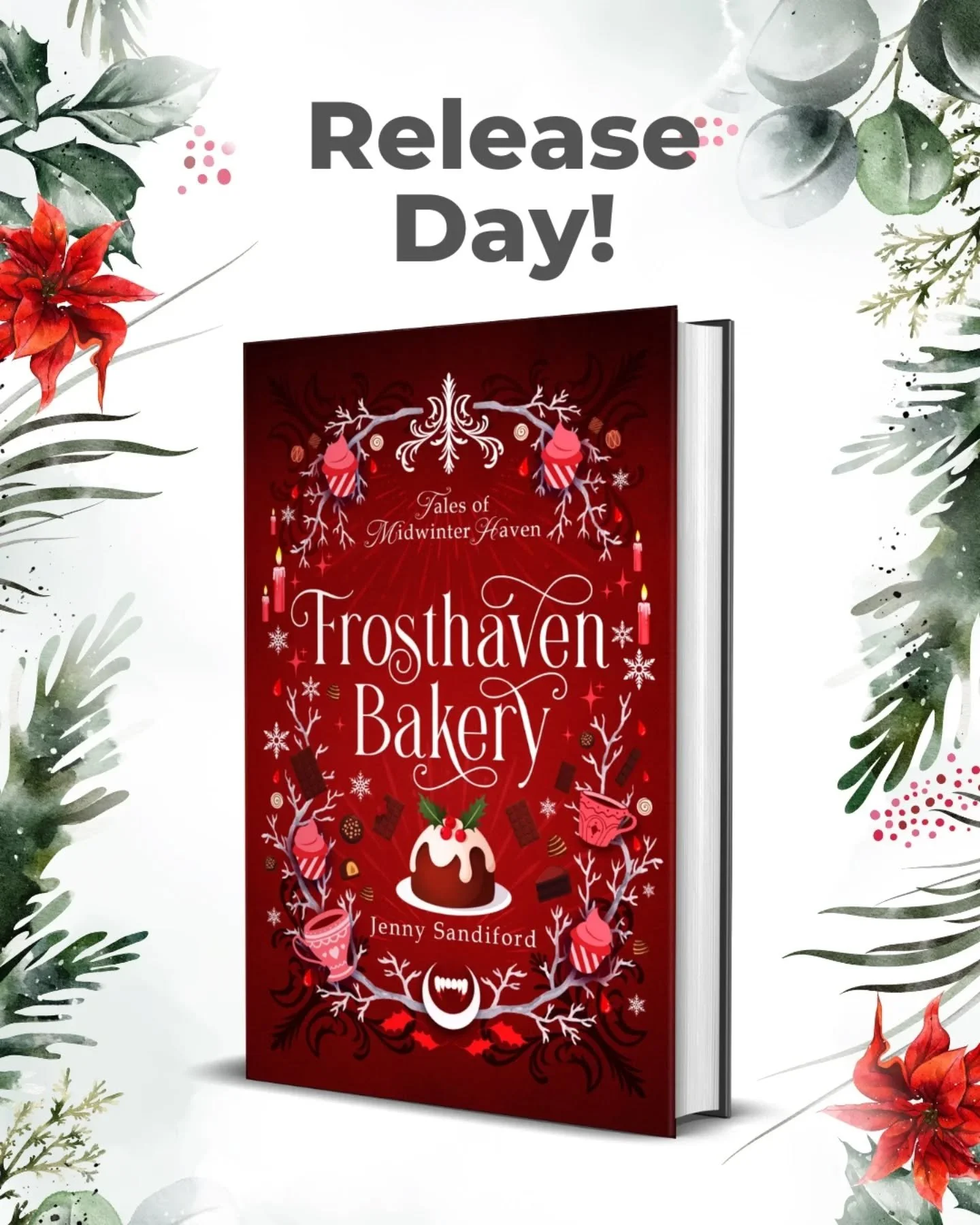 ✨Release Day!✨Woohoo! 
❄️Welcome, or welcome back, to Midwinter Haven❄️

The day has finally arrived! Frosthaven Bakery is officially out in the world, and I&rsquo;m so excited to share this cozy fantasy tale and introduce you to Valentine and Anders