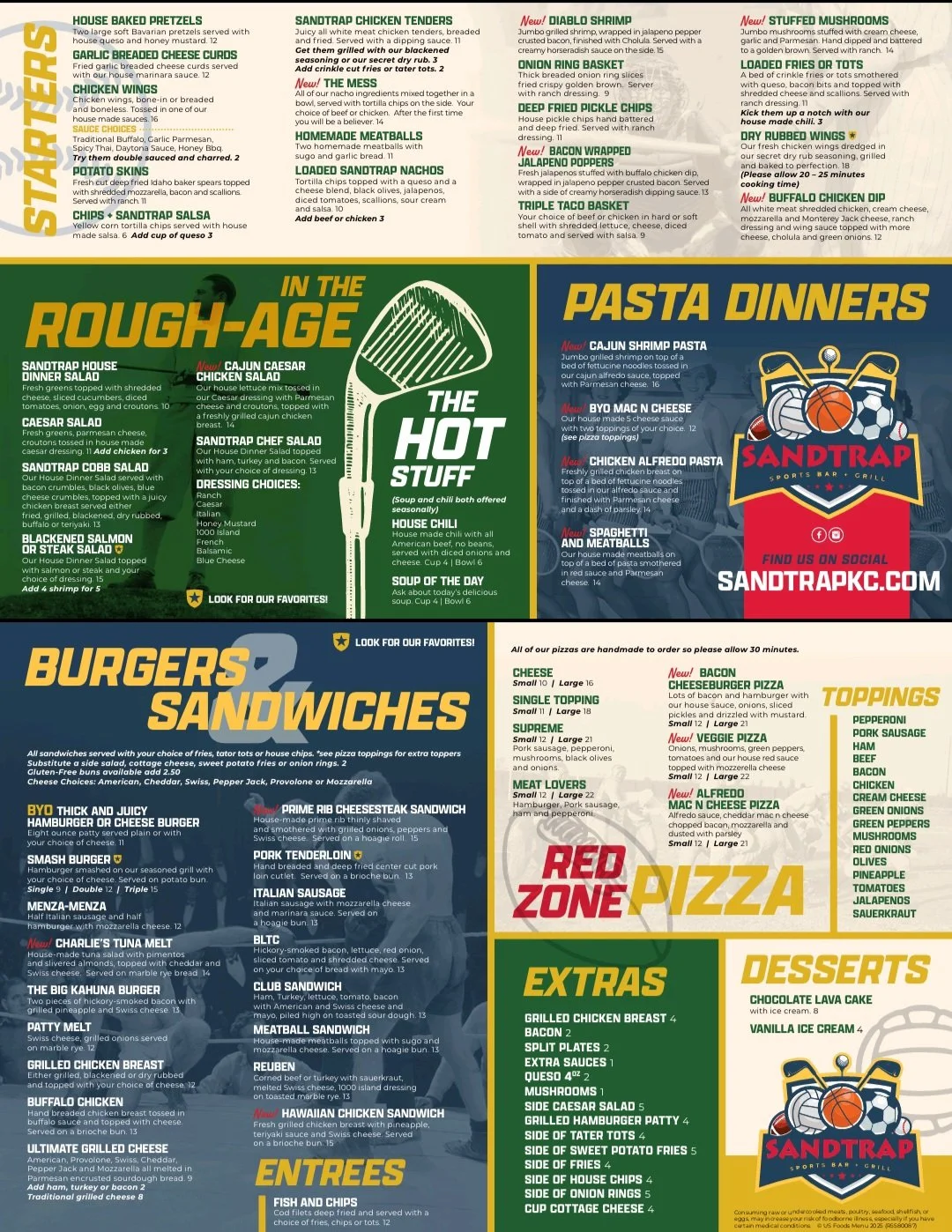 Sand Shop Menu Menu — SANDTRAP BAR & GRILL