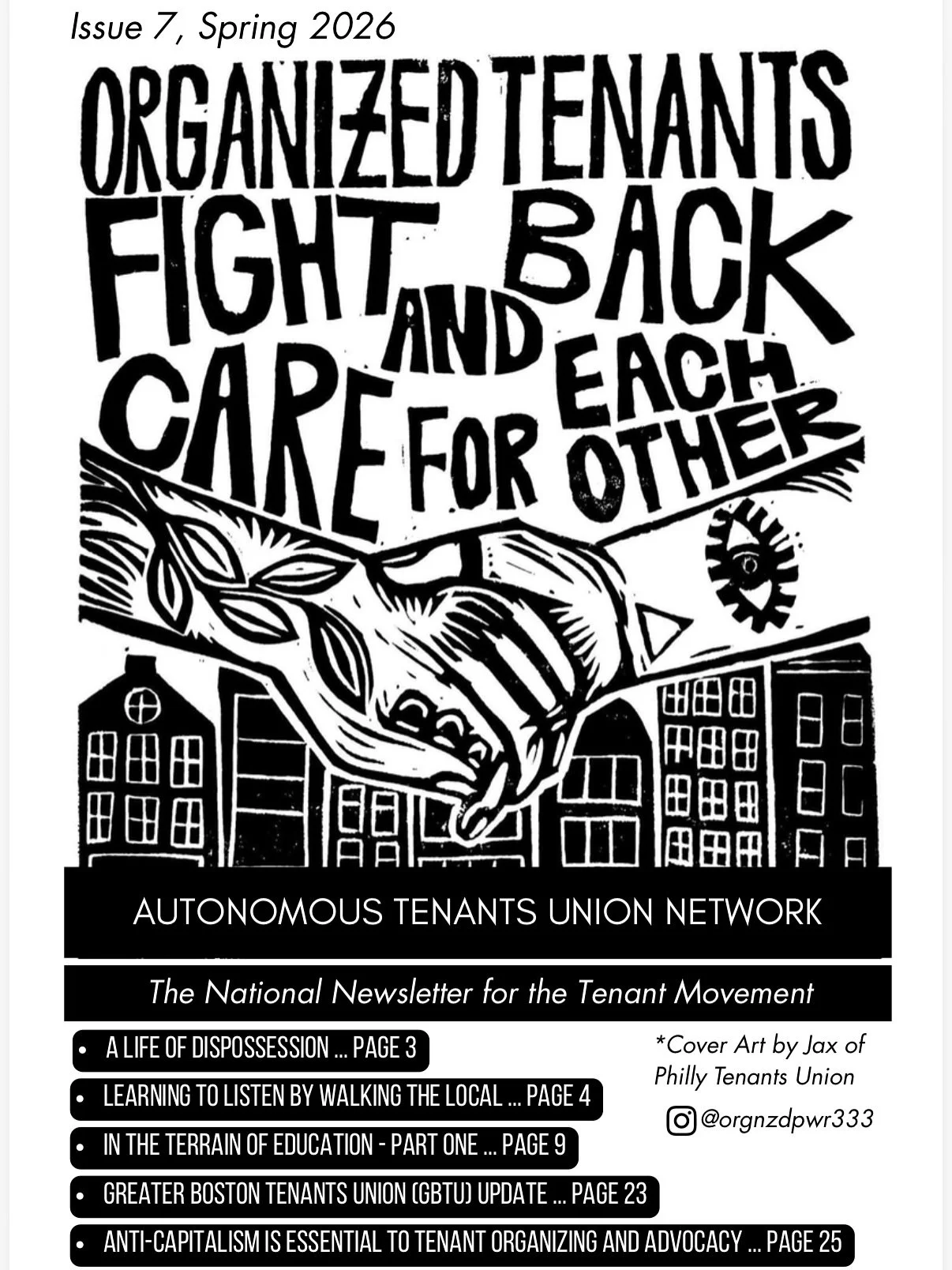Issue 7 of Tenant Voice is out, with reflections and updates from @sacvalleytenants, @boston_tenants, @sbtenantsunion, @latu_ktown, @crownheightstenantunion, and more! Link in bio and all previous issues are on our website. Submissions are always wel