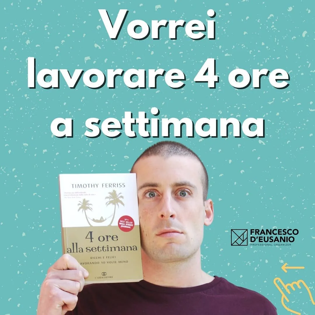 Ti piacerebbe lavorare 4 ore a settimana?

&Egrave; il super provocatorio Tim Ferris che ha instillato questo pensiero in milioni di persone in tutto il mondo.

Non sto per farti una recensione del libro, non oggi almeno.

Voglio portare la tua atten
