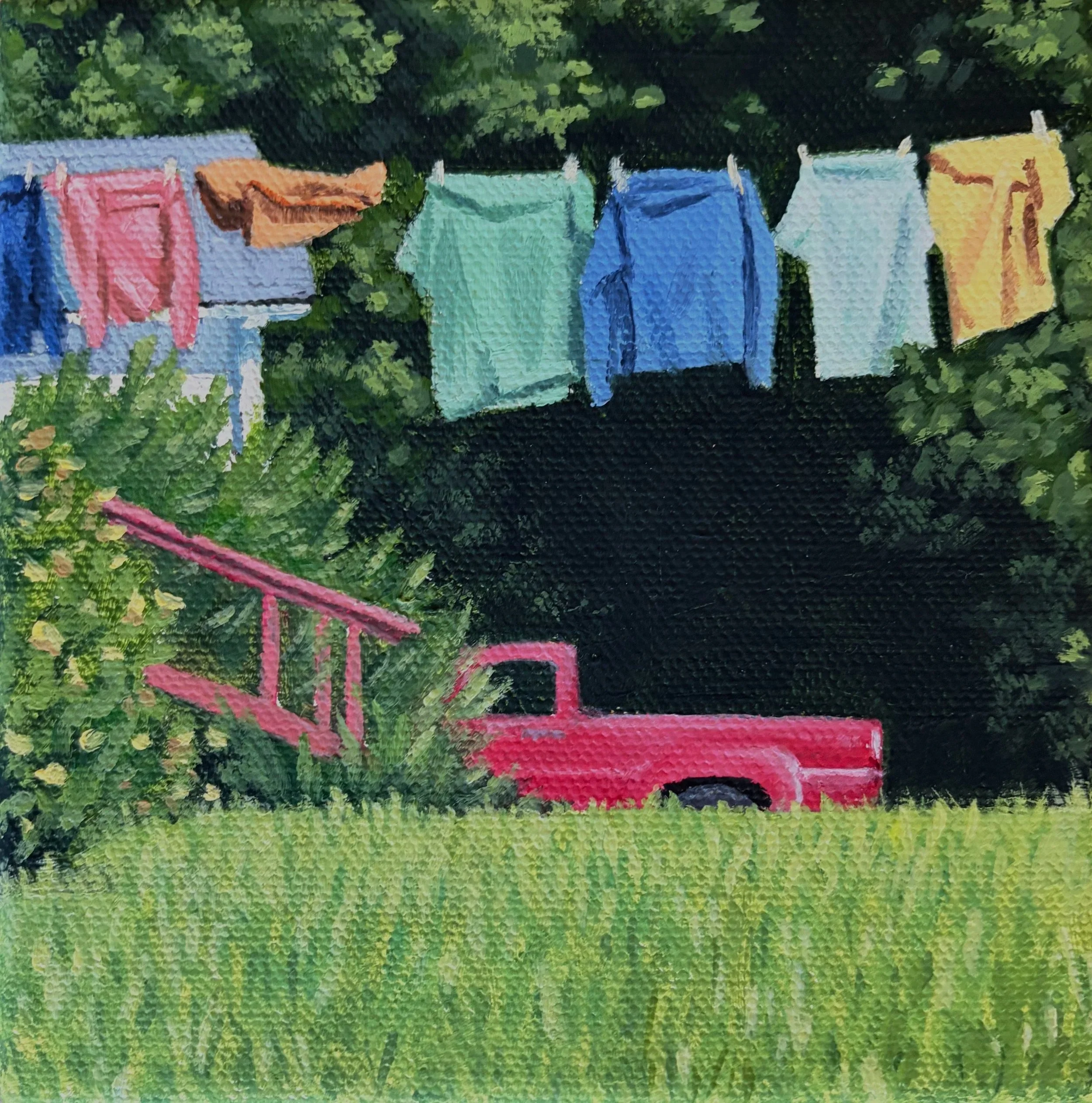 Hanging out to dry  5 x 5 in.  $50