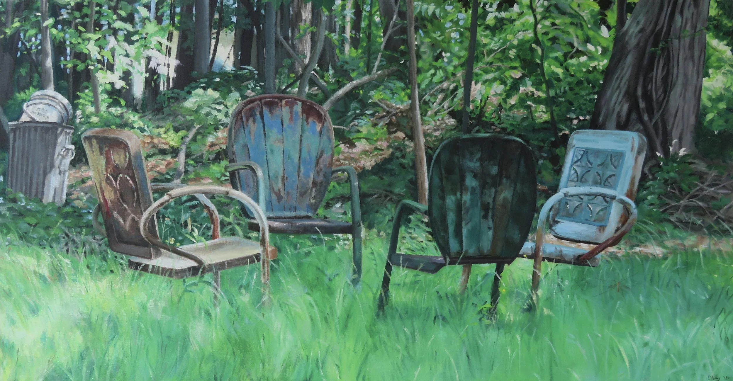 Conversation - May 17, 2017   28 x 48 in.  acrylic on stretched canvas  2018 (NFS)