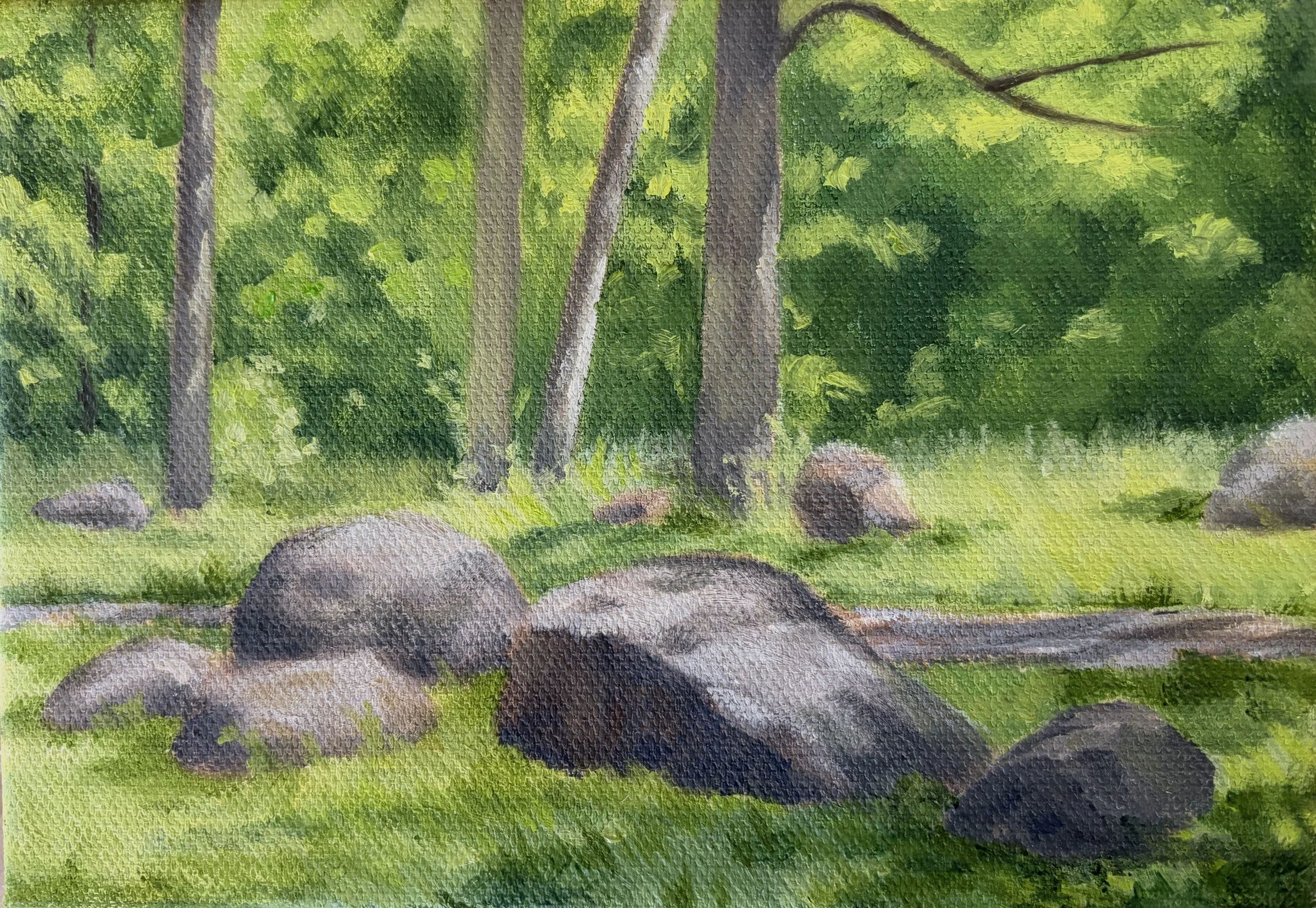 boulderstones - Duke Homestead  5 x 7 in.  oil on stretched canvas   2026