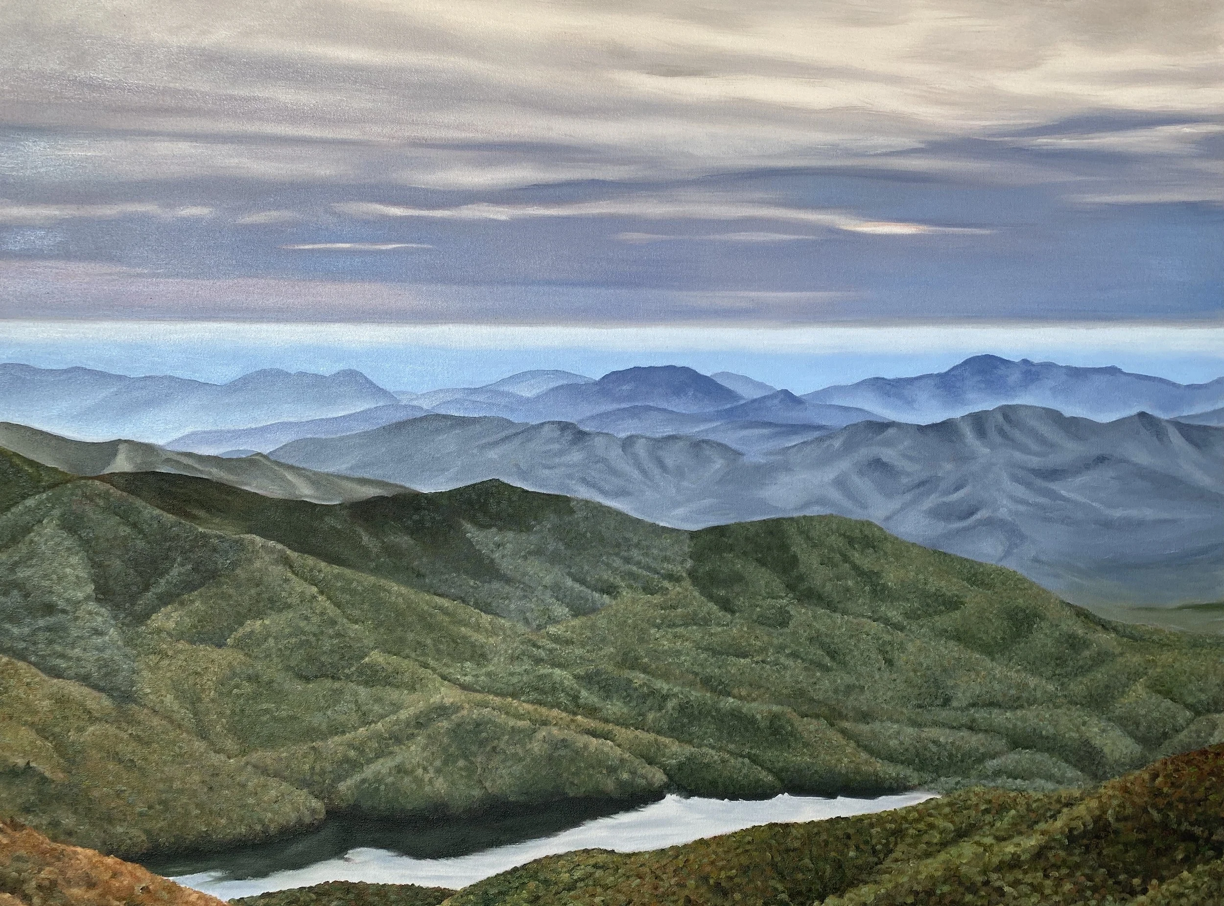 Blue Ridge Vista  27 x 36 in.  This was my first commission from a special couple. This place and view held deep emotional significance to them.