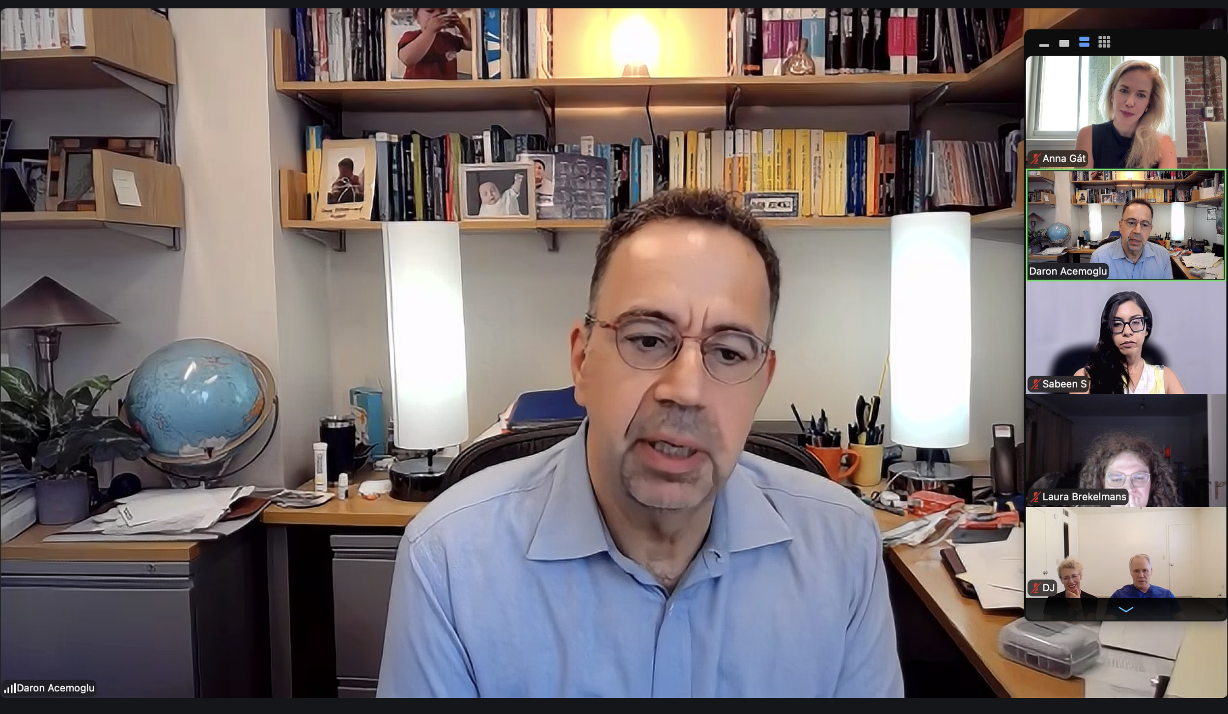 Daron Acemoglu at an Interintellect salon hosted by Anna Gát