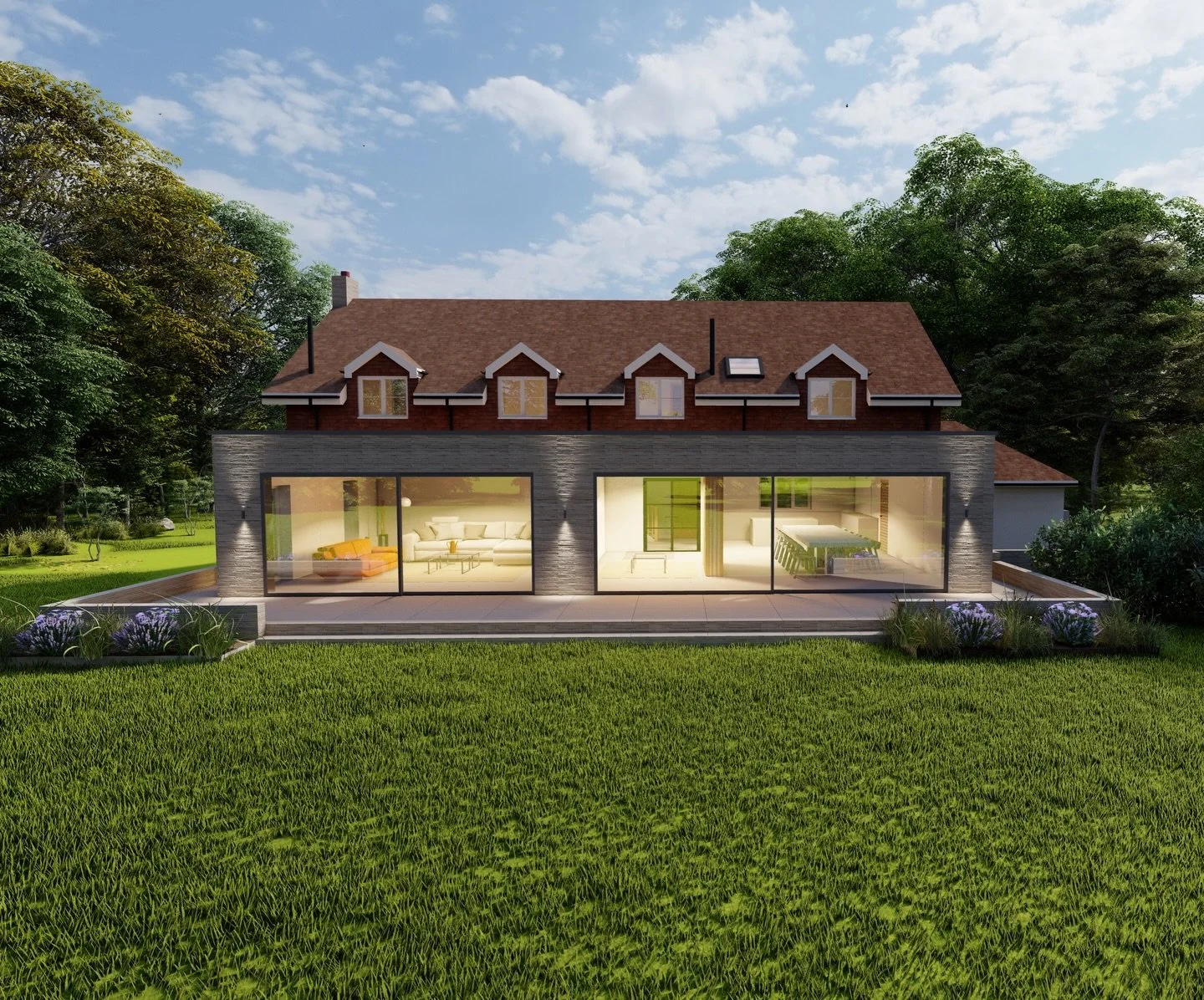 Which one is your favourite? ✨💫

1-Full width extension with featured brickwork and large floor to ceiling rear doors.
2-Timber cladding extension , with the vaulted ceilings and larch feature cladding to walls and roof. 
3-Photo of the existing pro