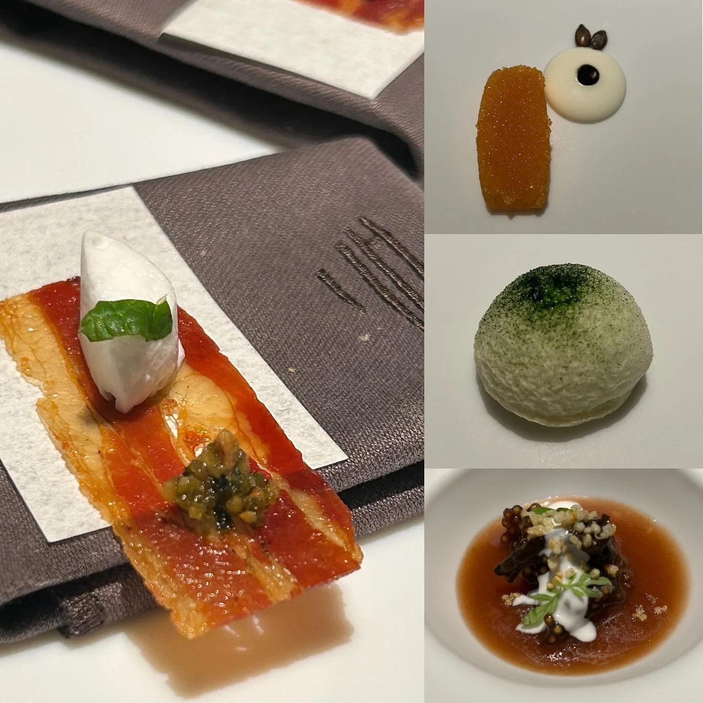 Just wow. So many flavors, textures and techniques. @enigma_albertadria is a visually stunning and multi sensory experience. Each dish felt like an edible museum piece. Now I want to freeze dry everything. 😅👩🏻&zwj;🍳 #barcelona #michelin
