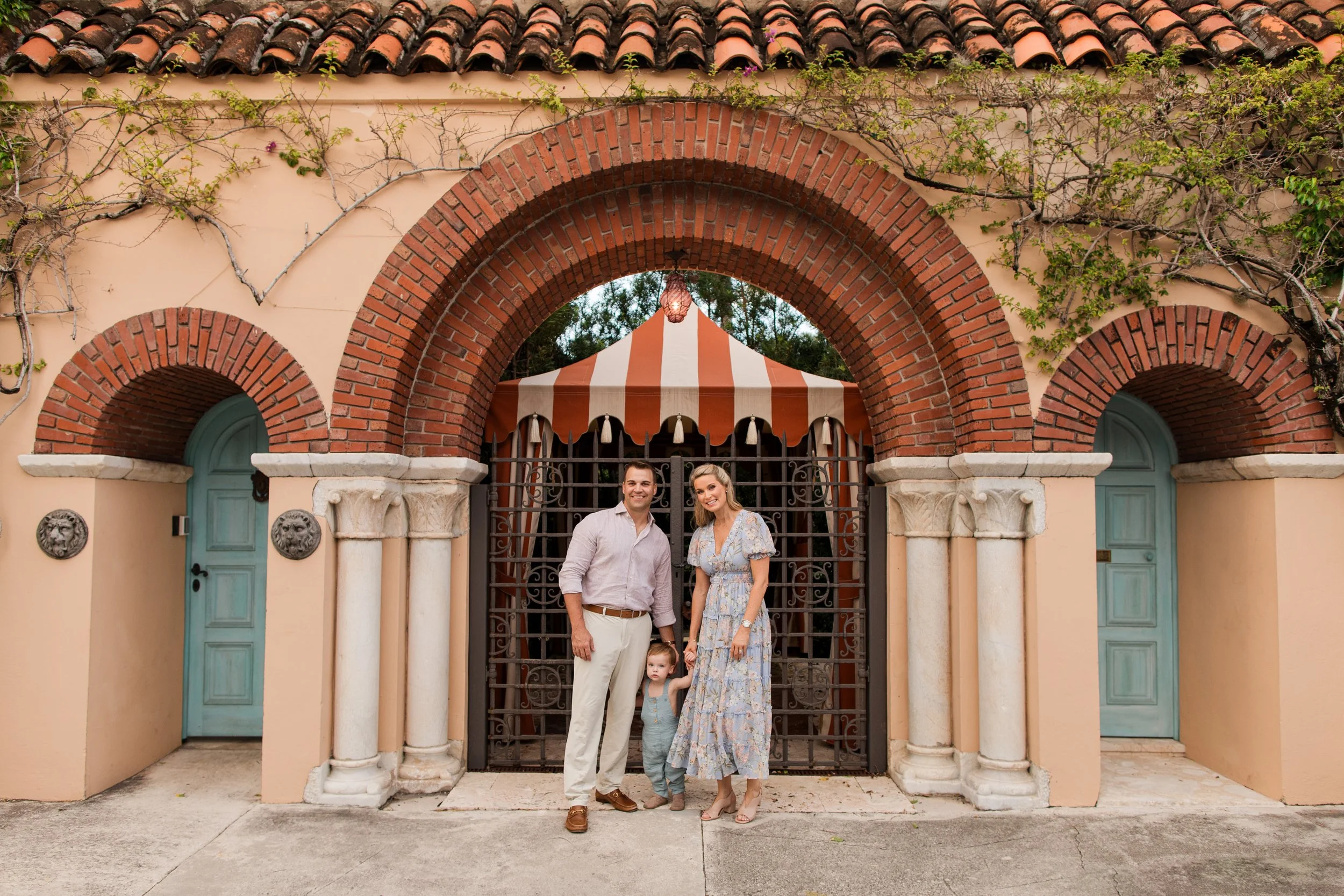 Worth Avenue, Palm Beach Family of Three Spring Portraits