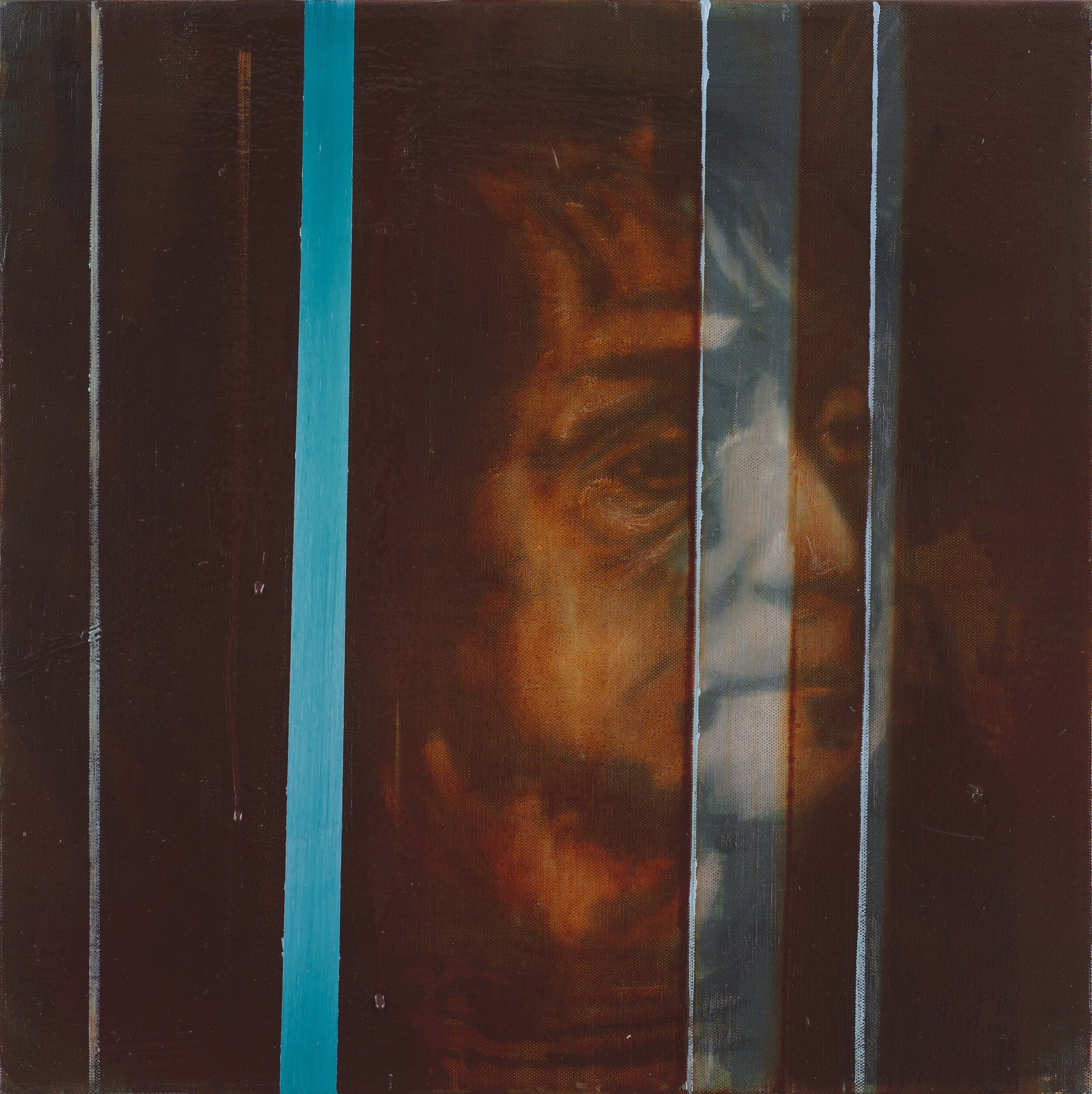 Listener (2015), oil on canvas, 30x30 cm