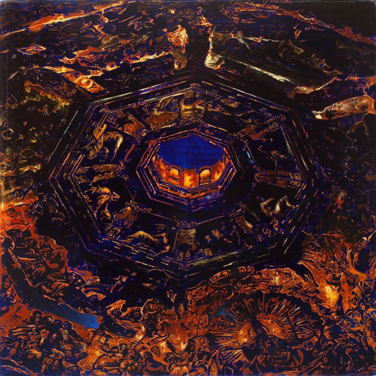 Ceiling (2012), oil on canvas,	167x167 cm
