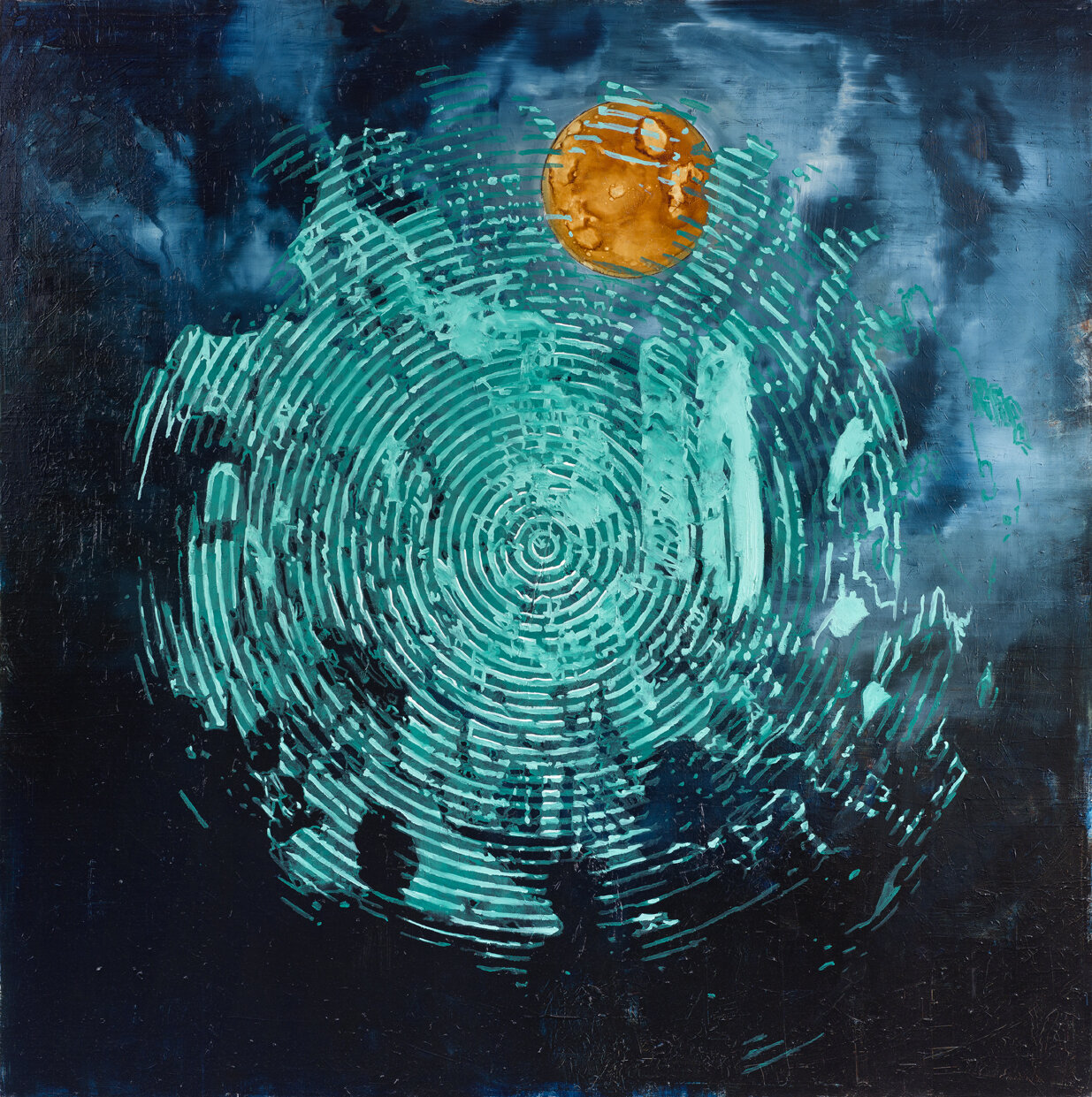 Moon (2014), oil on canvas  235 x 235 cm,  2014