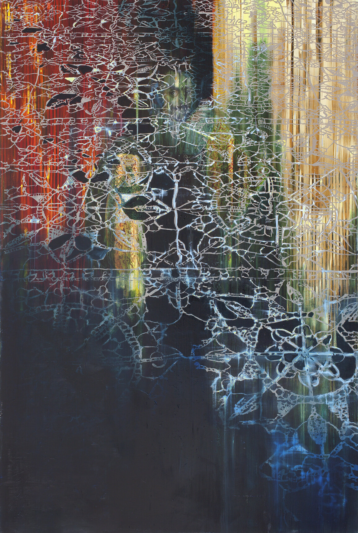 Listener (2011), oil on canvas, 203x135 cm