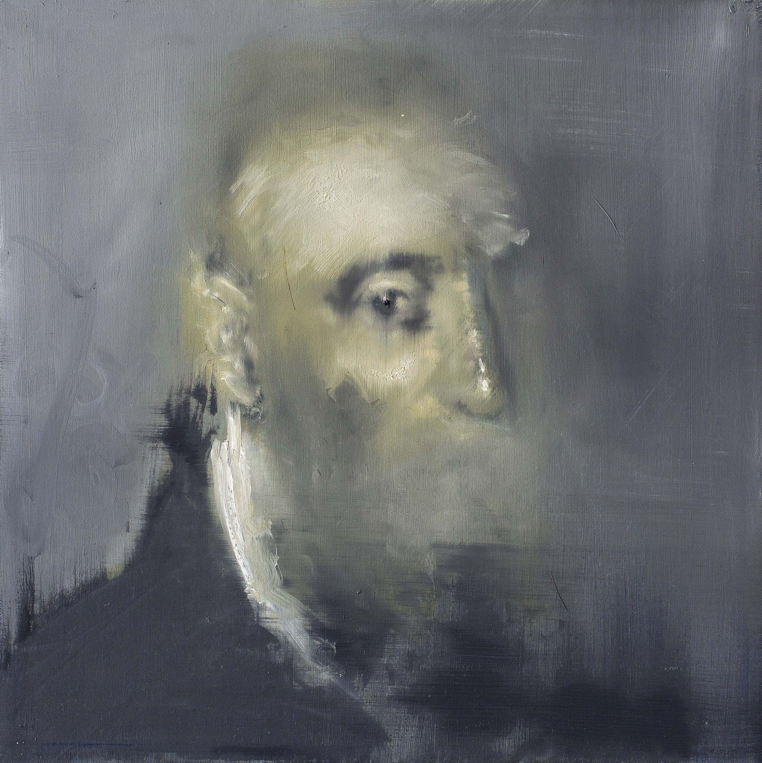 Listener (2011), oil on canvas, 50x50cm