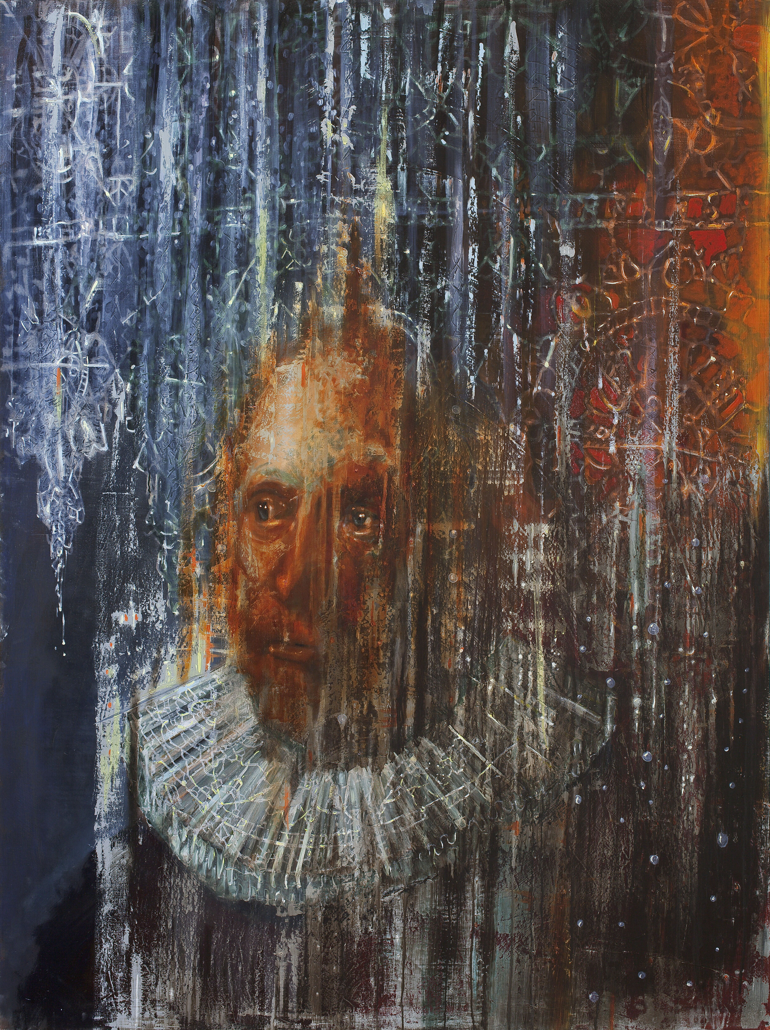 Listener (2011), oil on canvas, 197x147 cm