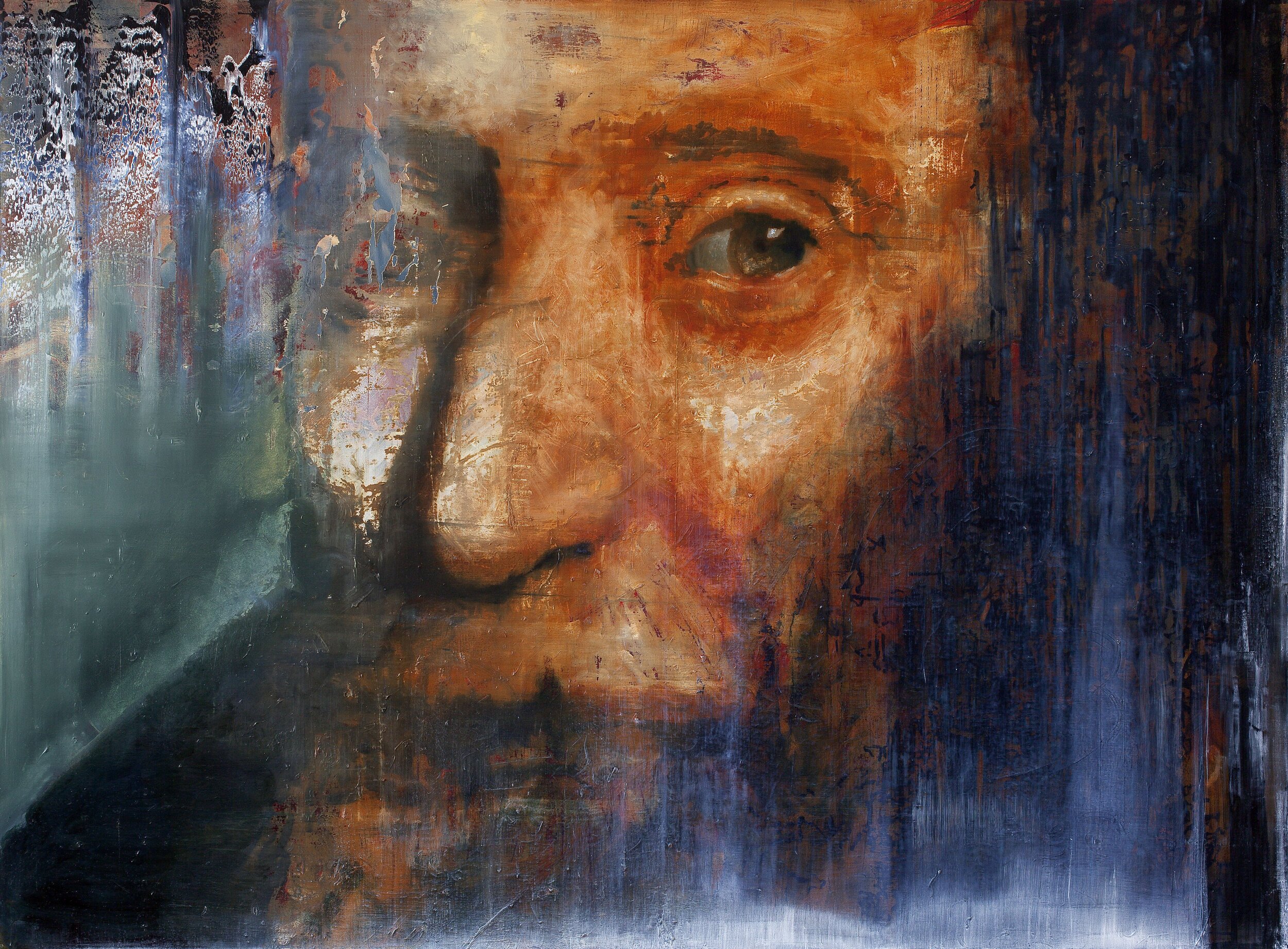 Listener (2012), oil on canvas, 90x140 cm