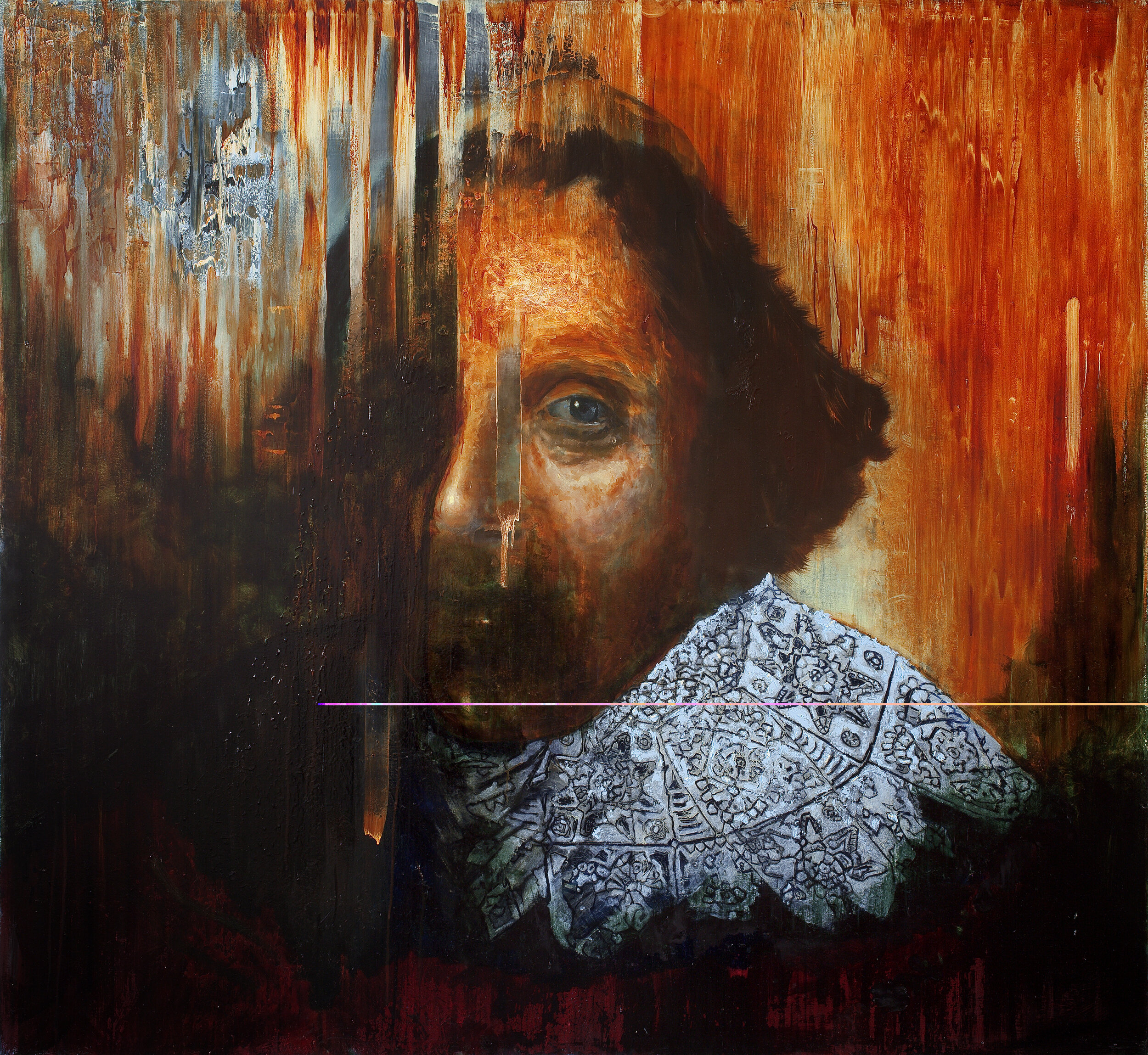Listener (2012), oil on canvas, 180x200 cm