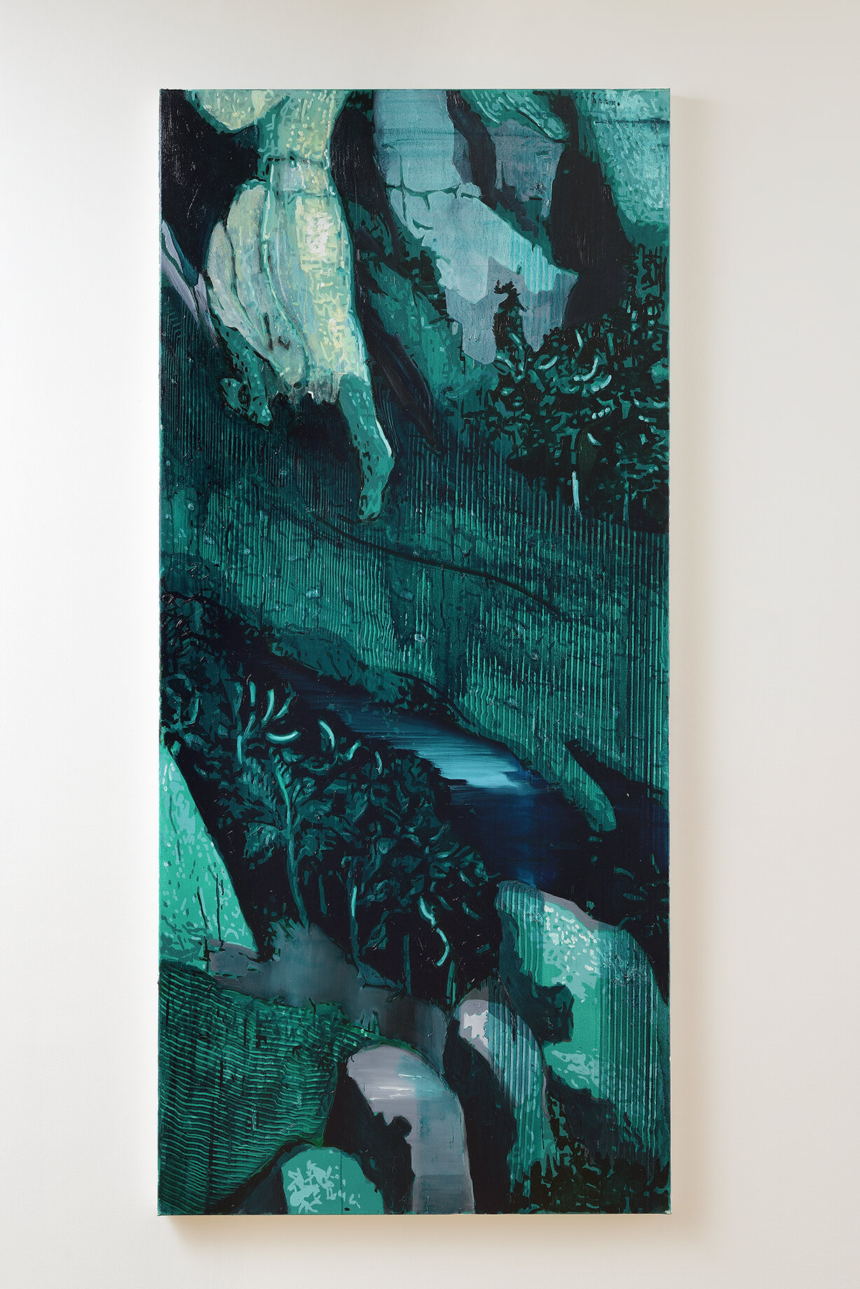   slope V  , (2020), oil on canvas,200x90 cm     