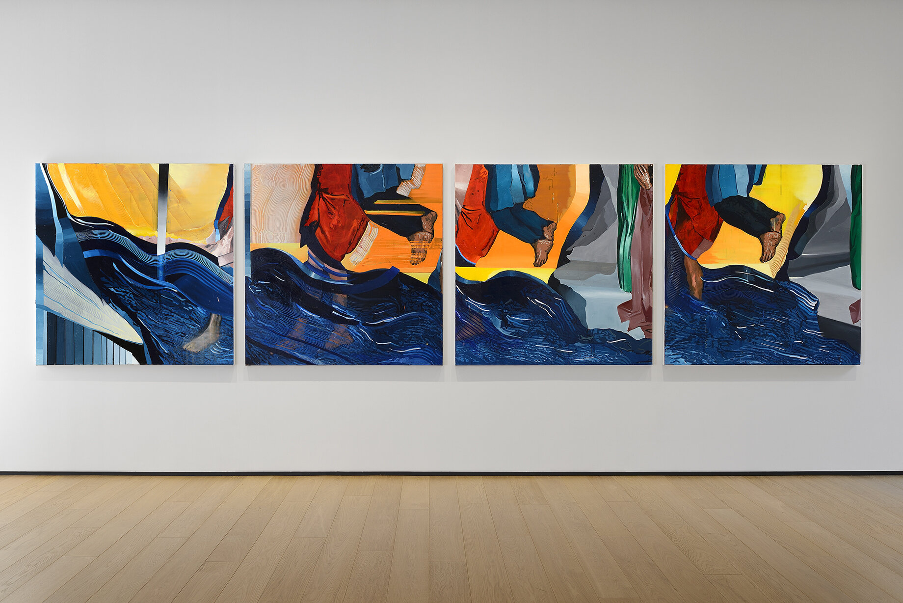 Crossing (2020), oil on canvas, 4 panels, 150x150 cm each
