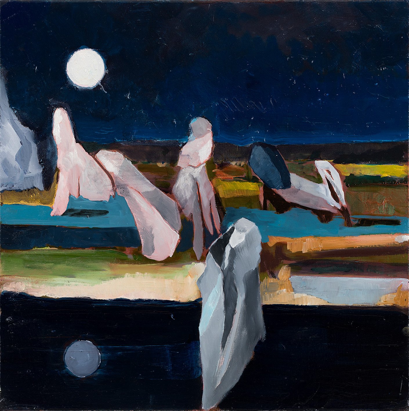   The Moon is a Mirror (2022) ,   oil on canvas, 70x70 cm    