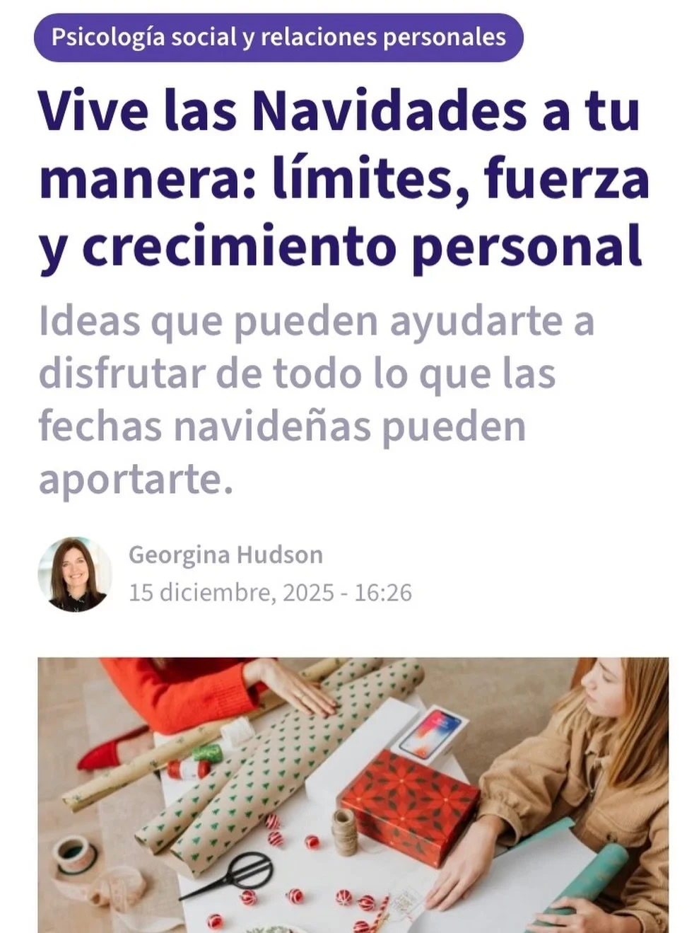 Las Navidades no tienen que ser perfectas, ni cumplir las expectativas de nadie m&aacute;s que las tuyas. Son tu espacio para decidir qui&eacute;n eres, c&oacute;mo quieres estar y qu&eacute; din&aacute;micas est&aacute;s dispuesto a repetir&hellip; 