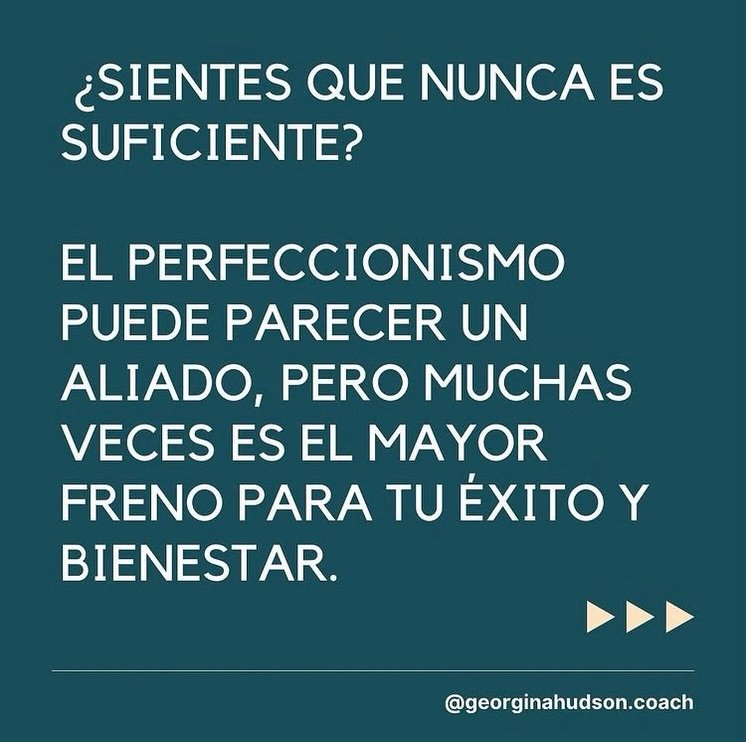 ENG👇El perfeccionismo no te define, tu progreso s&iacute;. Abraza cada paso imperfecto hacia tu mejor versi&oacute;n.
.
Perfectionism might feel like your ally, but it often holds you back from progress and joy. Stop chasing perfection and embrace c