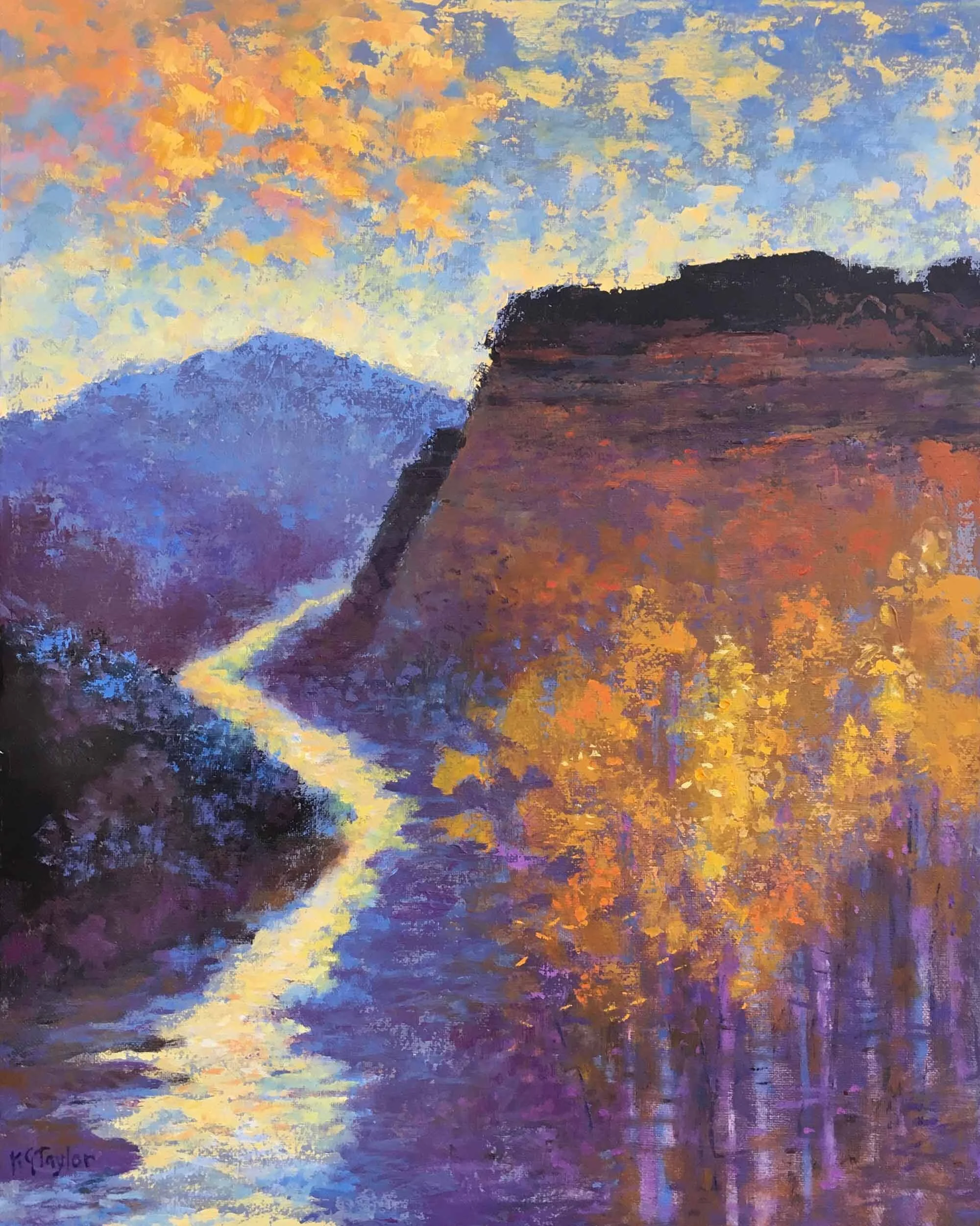 “Southwest Sunset River” oil, 16 x 20”