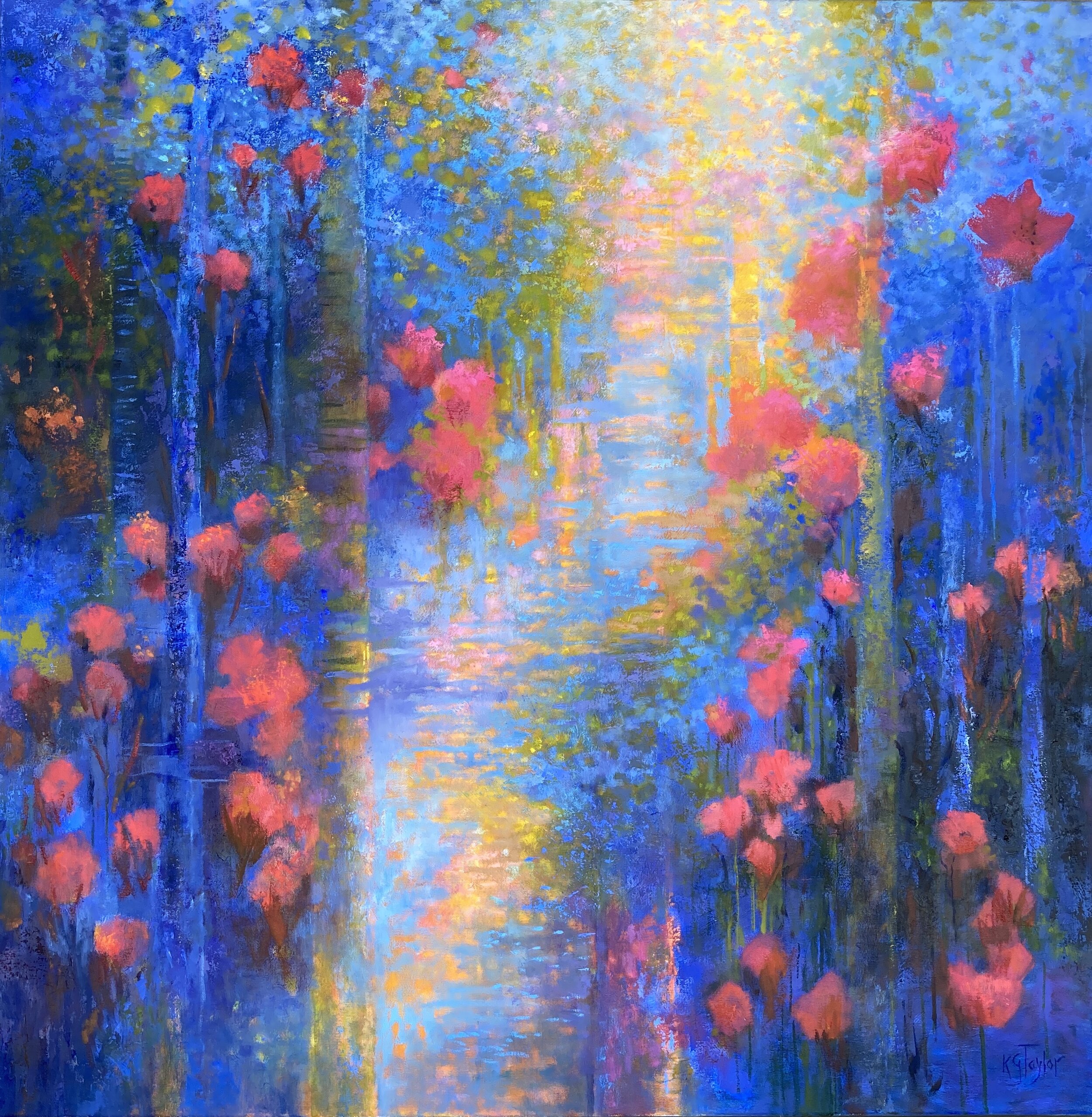 “Illuminated Forest”, 36 x 36”, oil on canvas