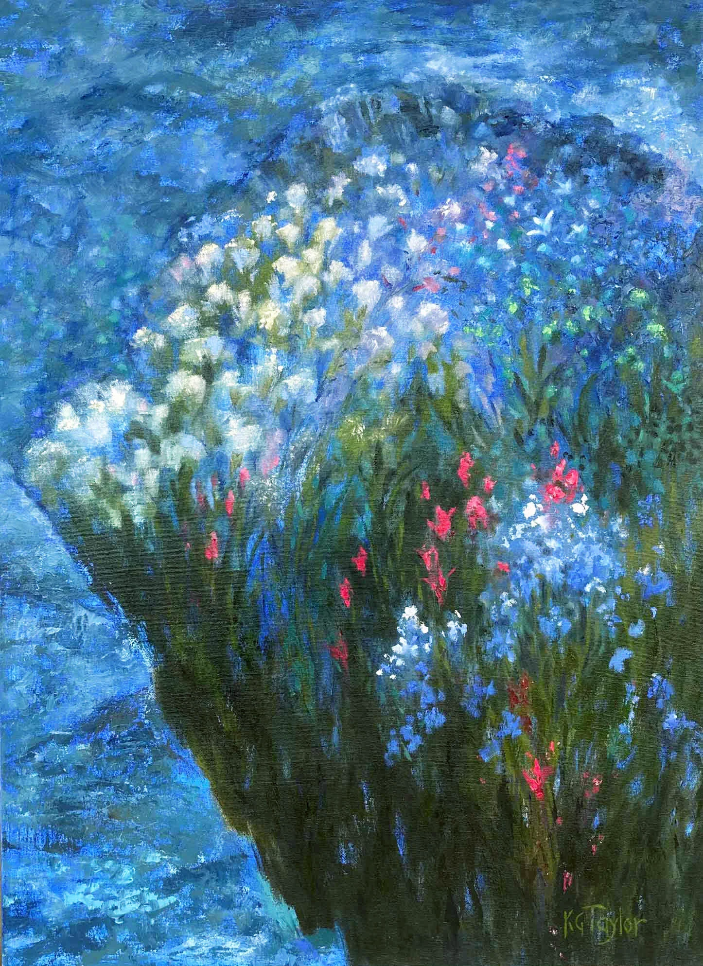 “Canyon Garden Blues”,  22 x 30” oil on canvas