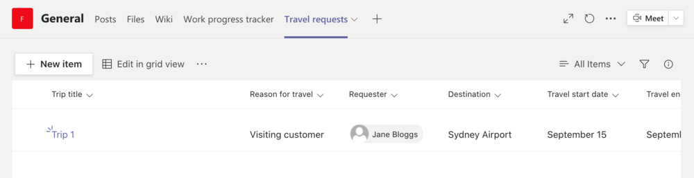 Travel requests