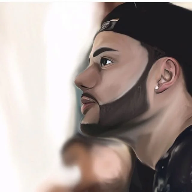 I cant remember where this portrait lies but its in the 1st 5 portraits i ever painted of the homie @daaaamdaaaam. #5kdseries #pvtstck #krocportraits #damdam