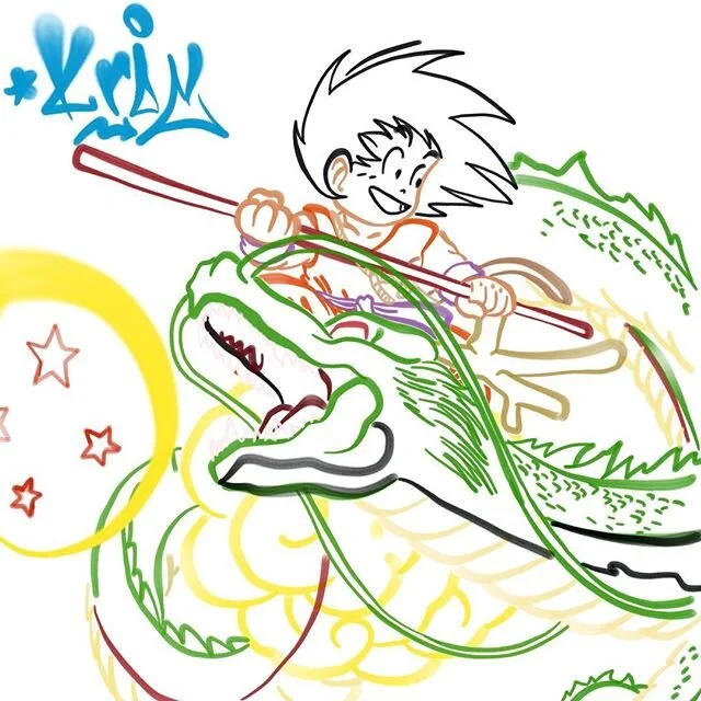 Trying out @mr.bakeroner brushes. They are π₯π₯π₯. #procreate #dbz #dragonballsuper #dragonballz #shenron #goku #dragonball #5kdseries #krocportraits #pvtstck @dragonballsuper