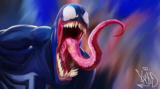 Old portrait of venom i painted. I think this was the 6th or 7th portrait i painted ever. @marvel @venommovie @marvelstudios #marvel #venom #spiderman #antihero #5kdseries #krocportraits #pvtstck