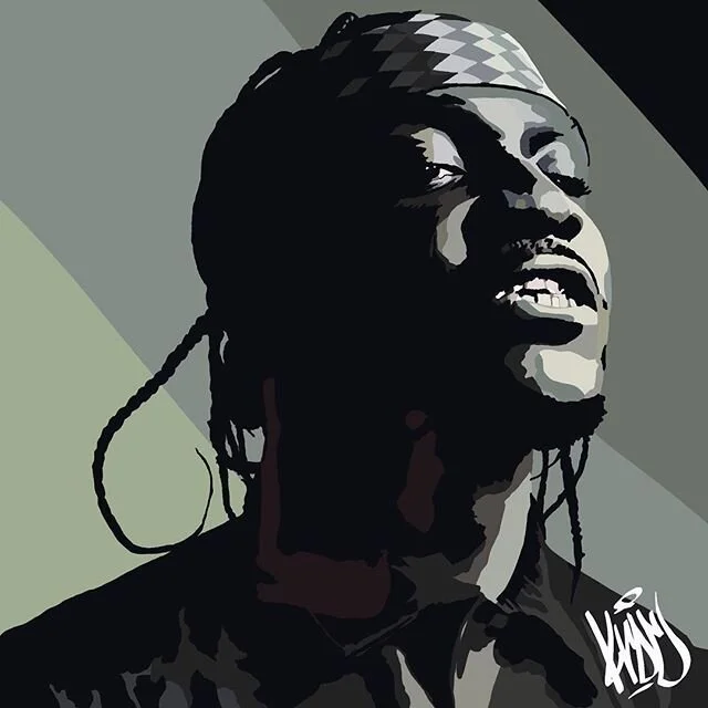 Pusha T portrait I painted. #kingpush #PushaT #pvtstck #krocportraits #5kdseries #daytona