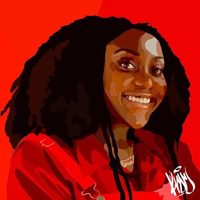 Portrait of @nonamehiding i painted. #room25tour #pvtstck #5kdseries #krocportraits #noname #ace #room25 #chicago