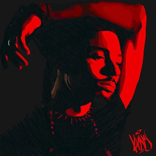 Portrait of @melomakesmusic I painted. #holdyourtounge #melomakesmusic #krocportraits #5kdseries #pvtstck