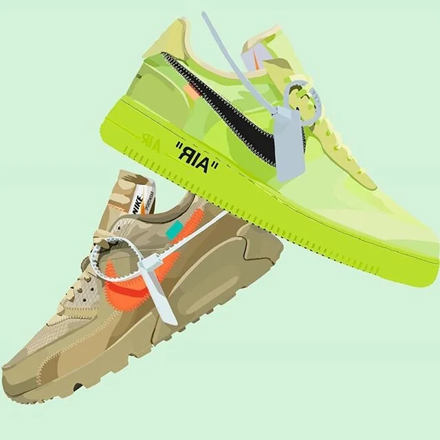 2/3 of my favorite collabs between @off____white x @nike #5kdseries #krocportraits #offwhite #nike #pvtstck #volt #airforce1 #virgilabloh