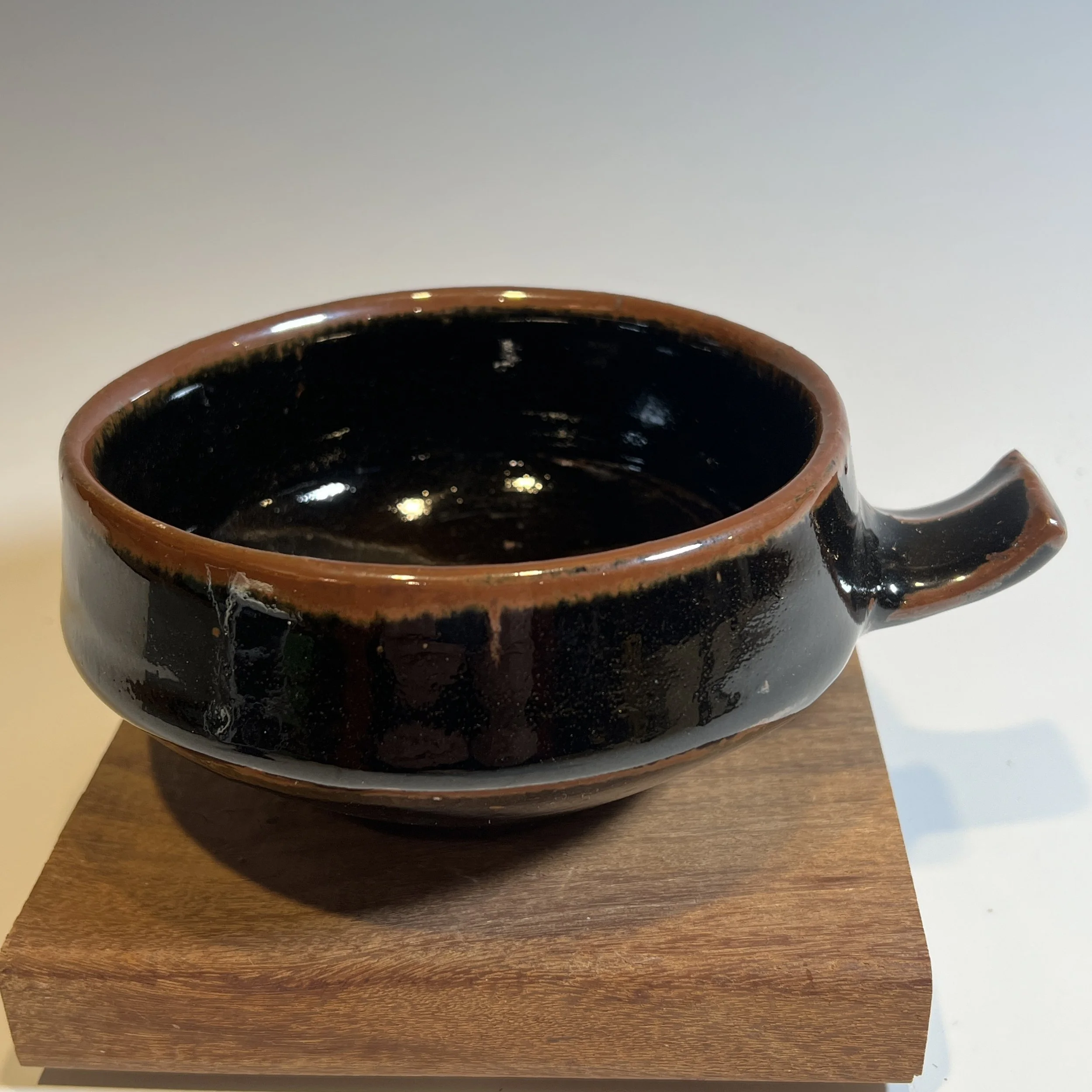 Classic Tenmoku Glaze Onion Soup Bowl