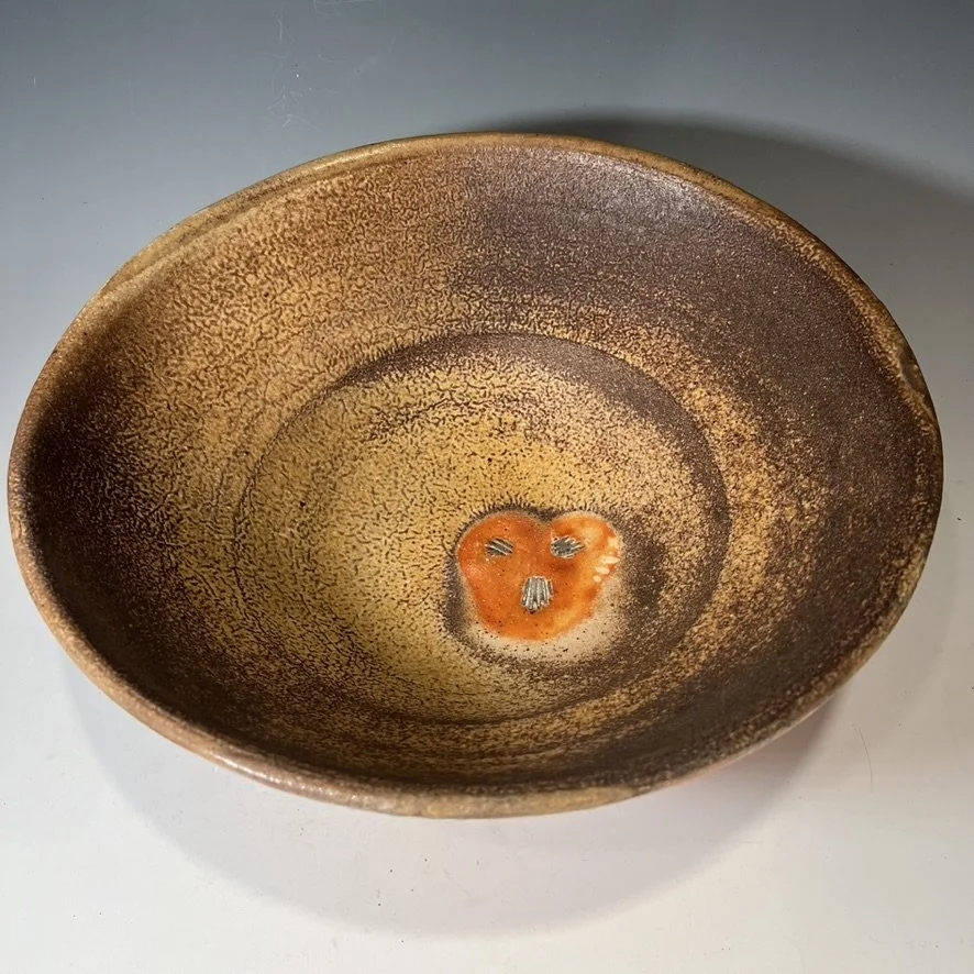 Large Lipped Woodfired Bowl with Shell