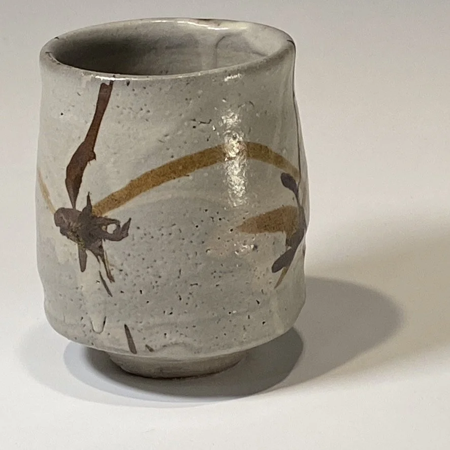 RJ Yunomi 446 Glaze with layered iron brushwork 4.25x3.5