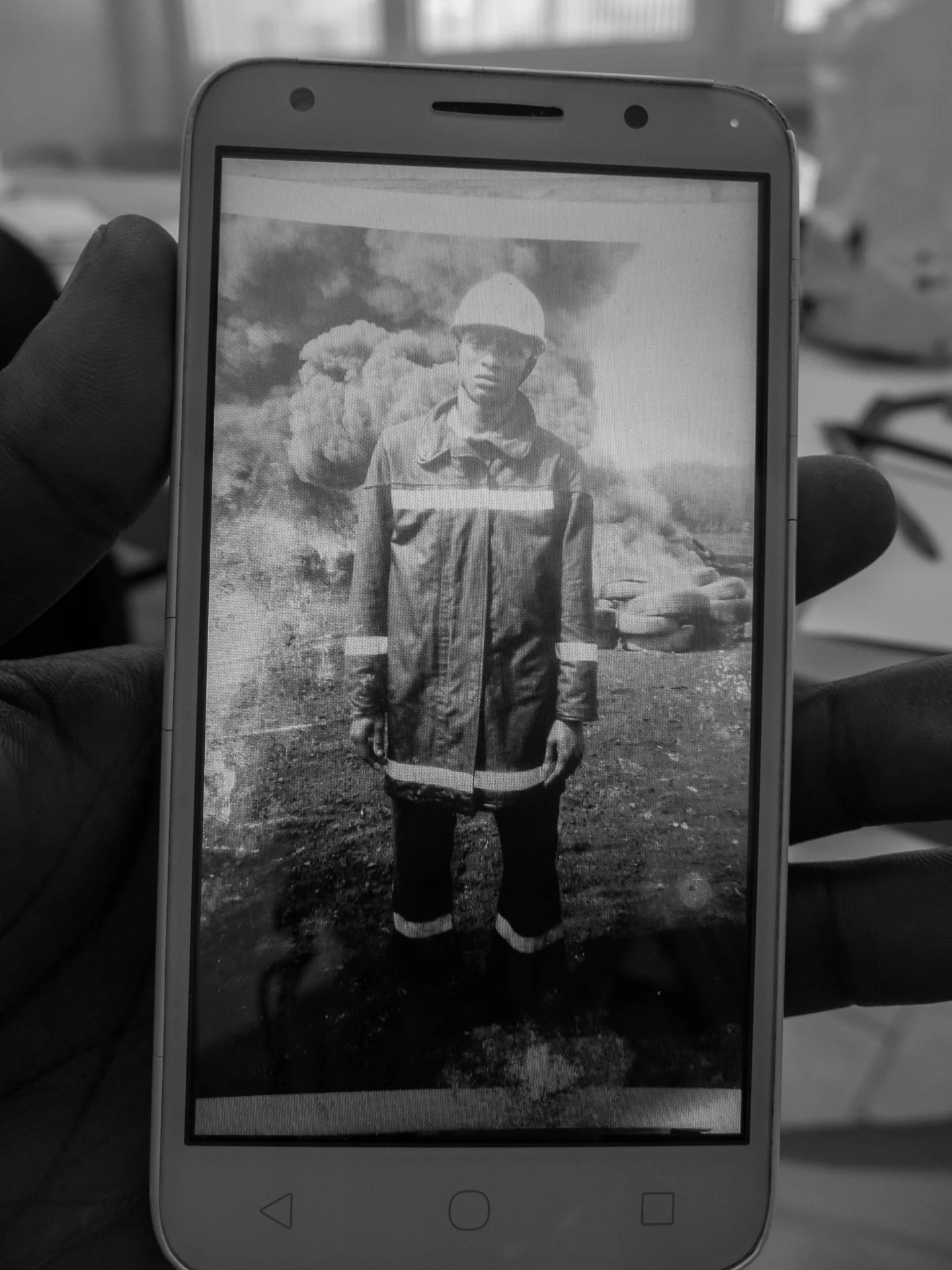   Past Life   Sammy shares an image of him as a fireman in Nigeria. 