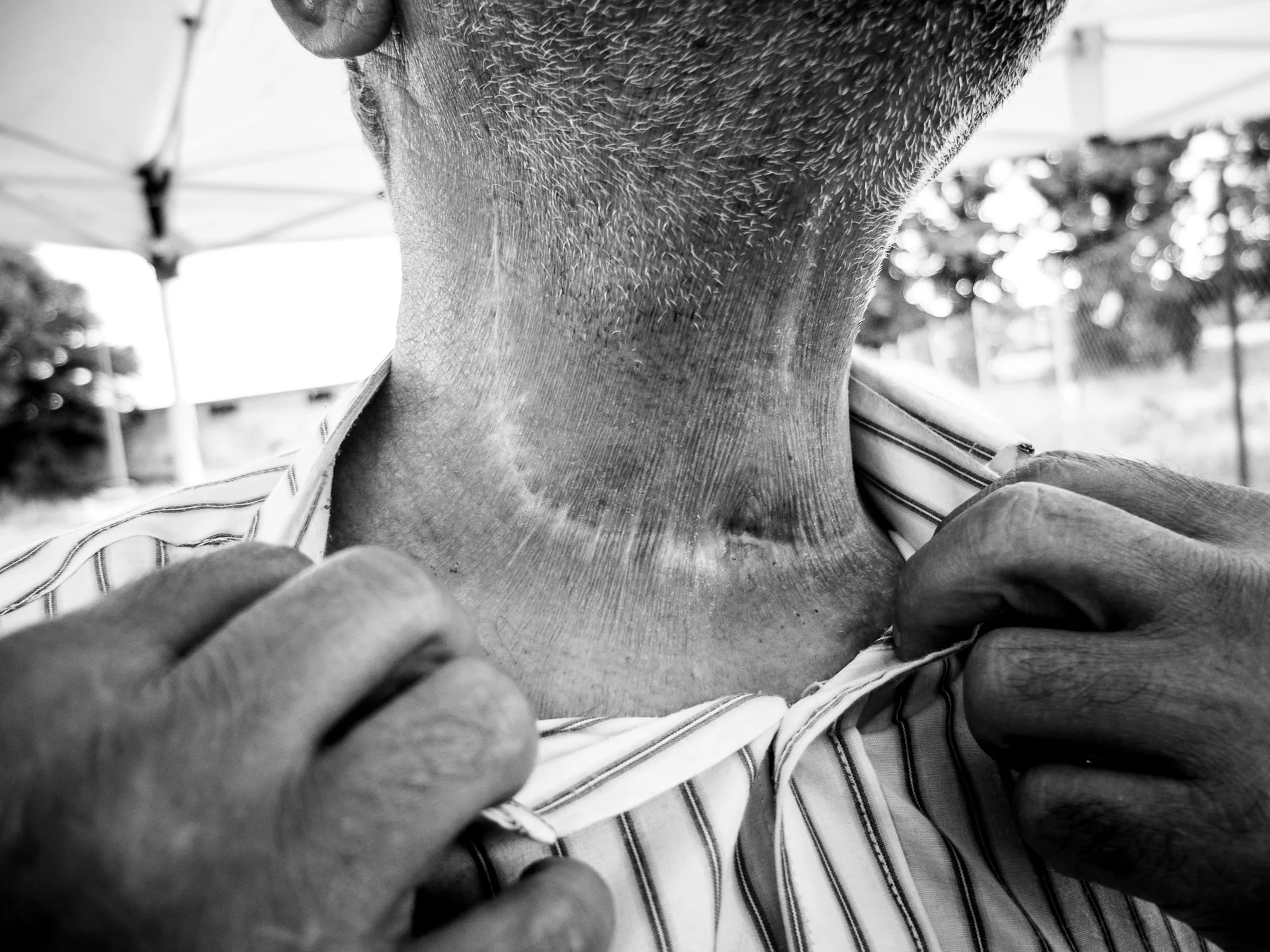  Hassain – Palestine / Libya  Story by Mahmoud   “My father was responsible for the military hospital – he was the head nurse there. So all wounded in the hospital come from the military. The military is against isis and the terrorists – but for us, 