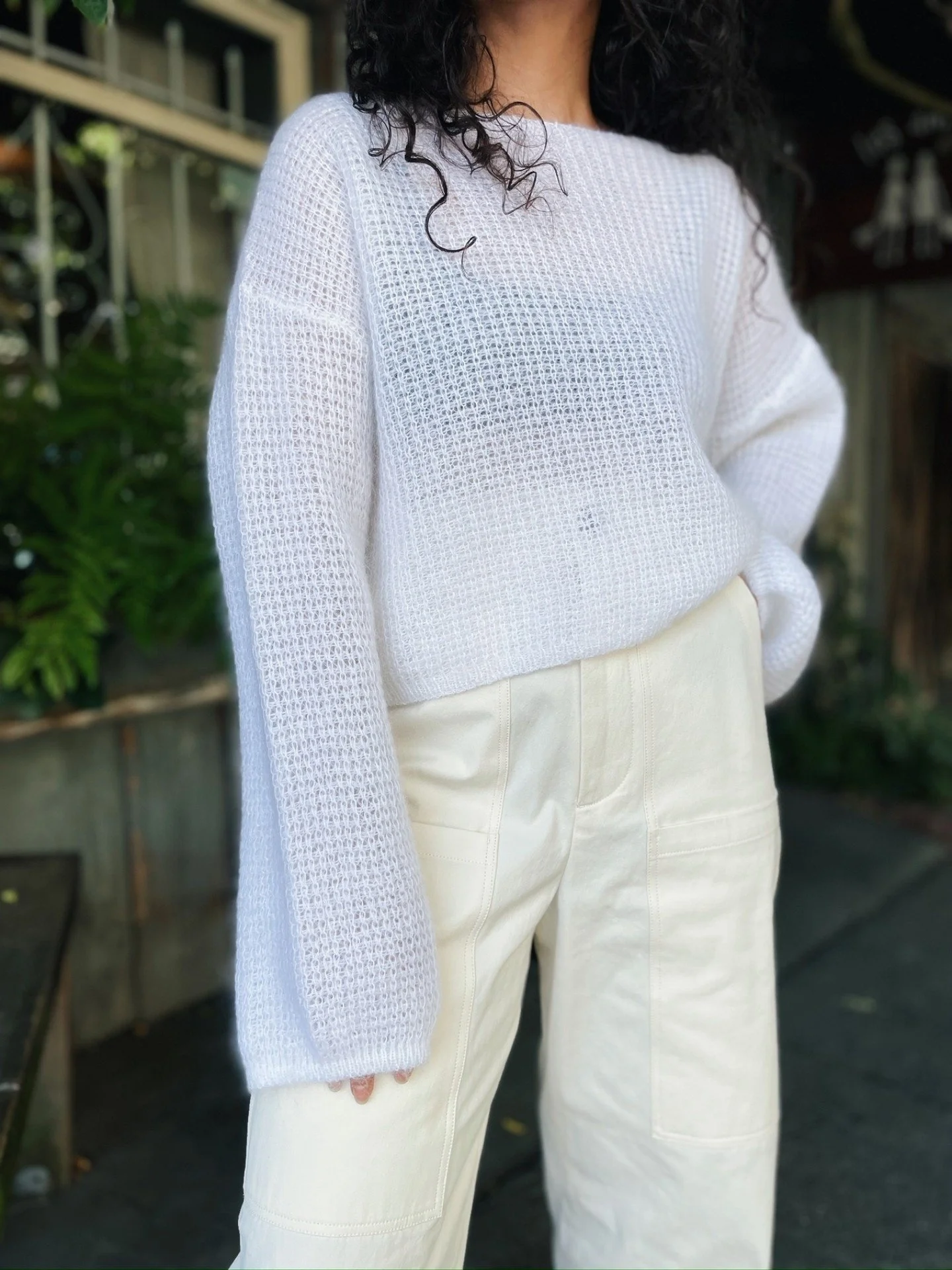 @forte_forte Boatneck Mohair Sweater &amp; 
Ralph Pant in cream chino from @nicholsonandnicholson 🐑