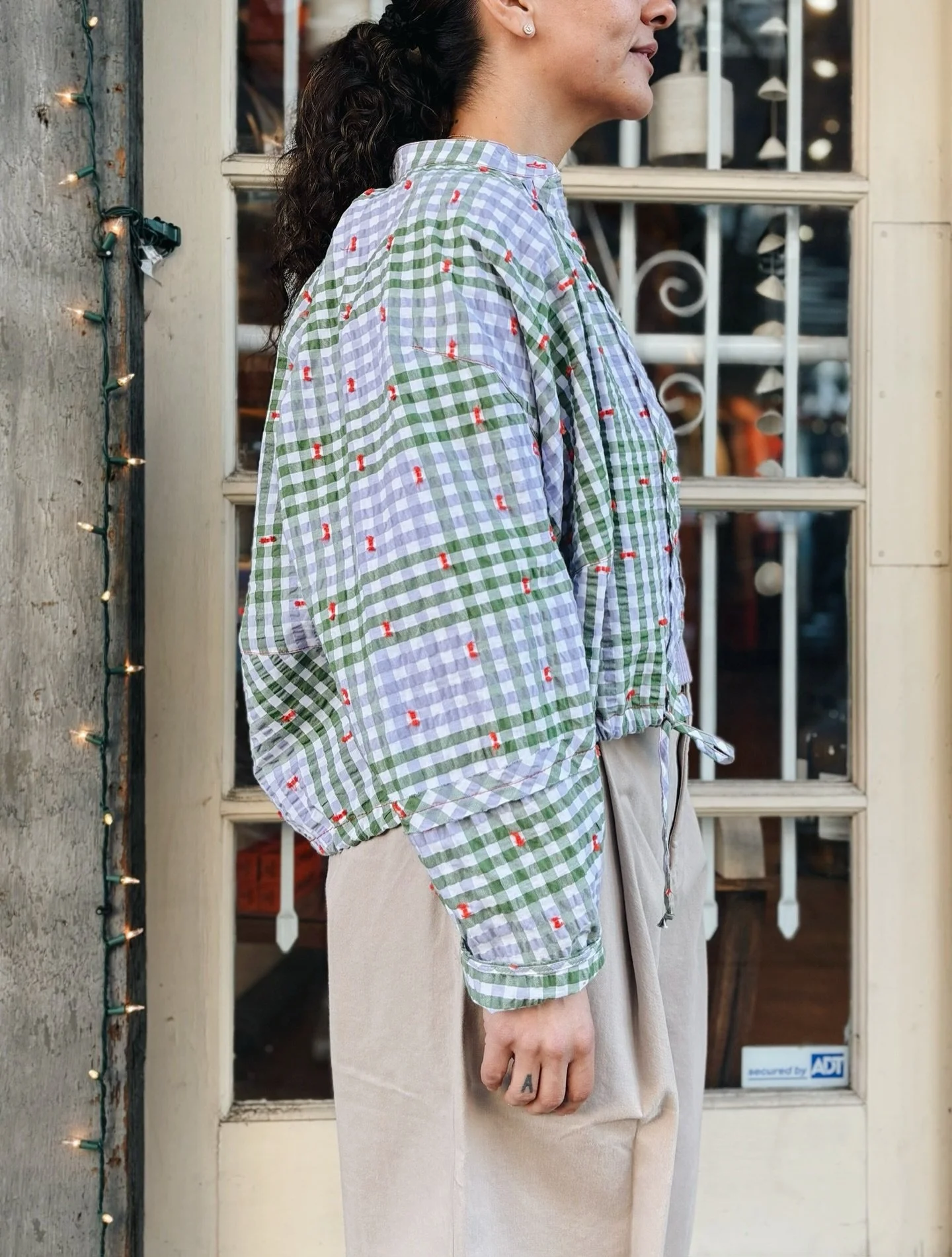 The Flat Shirt in Checks Fille print and Open Darts Pant in Sand from @henrikvibskov