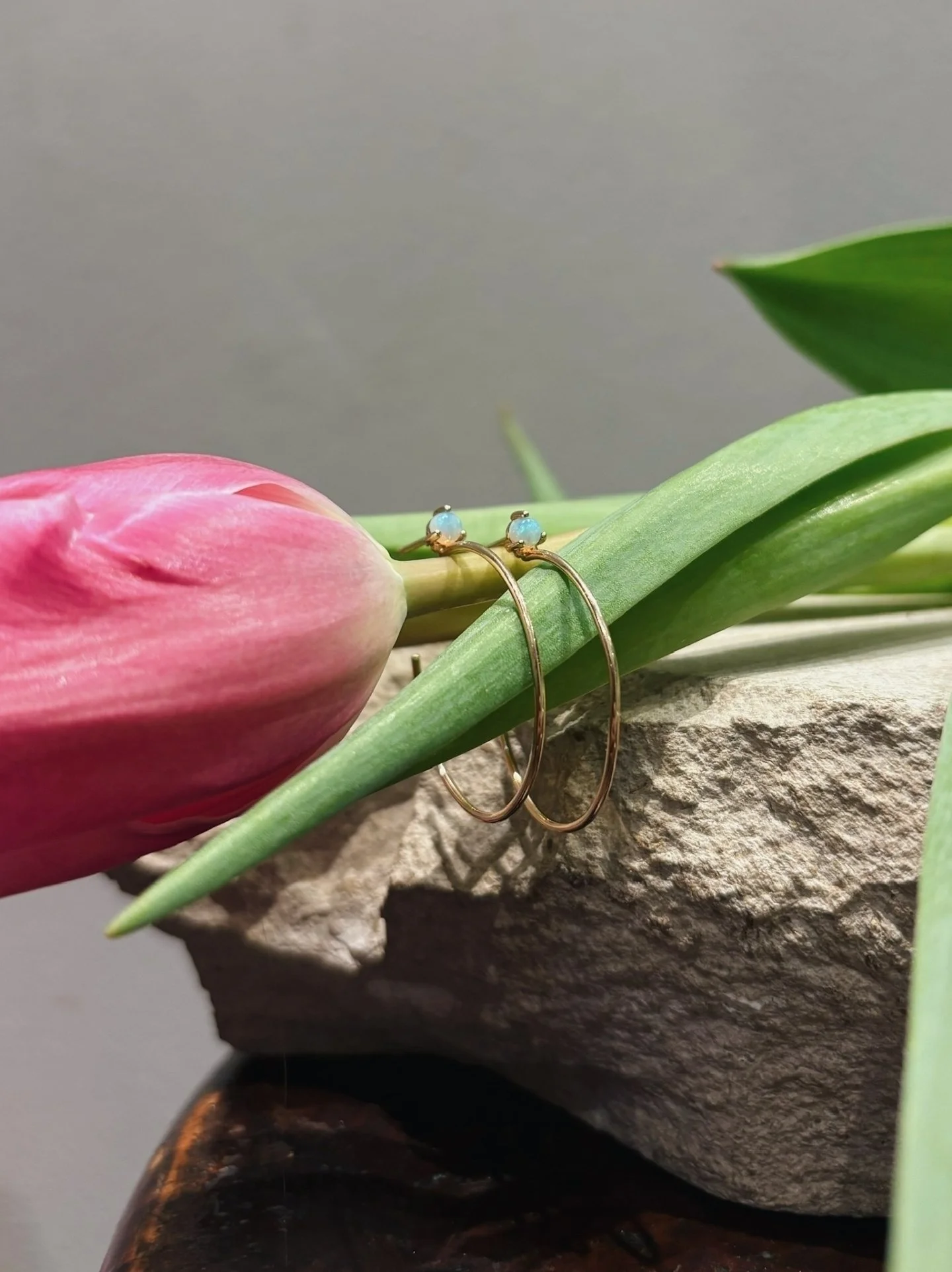 Opal hoops from @wwake 💖
