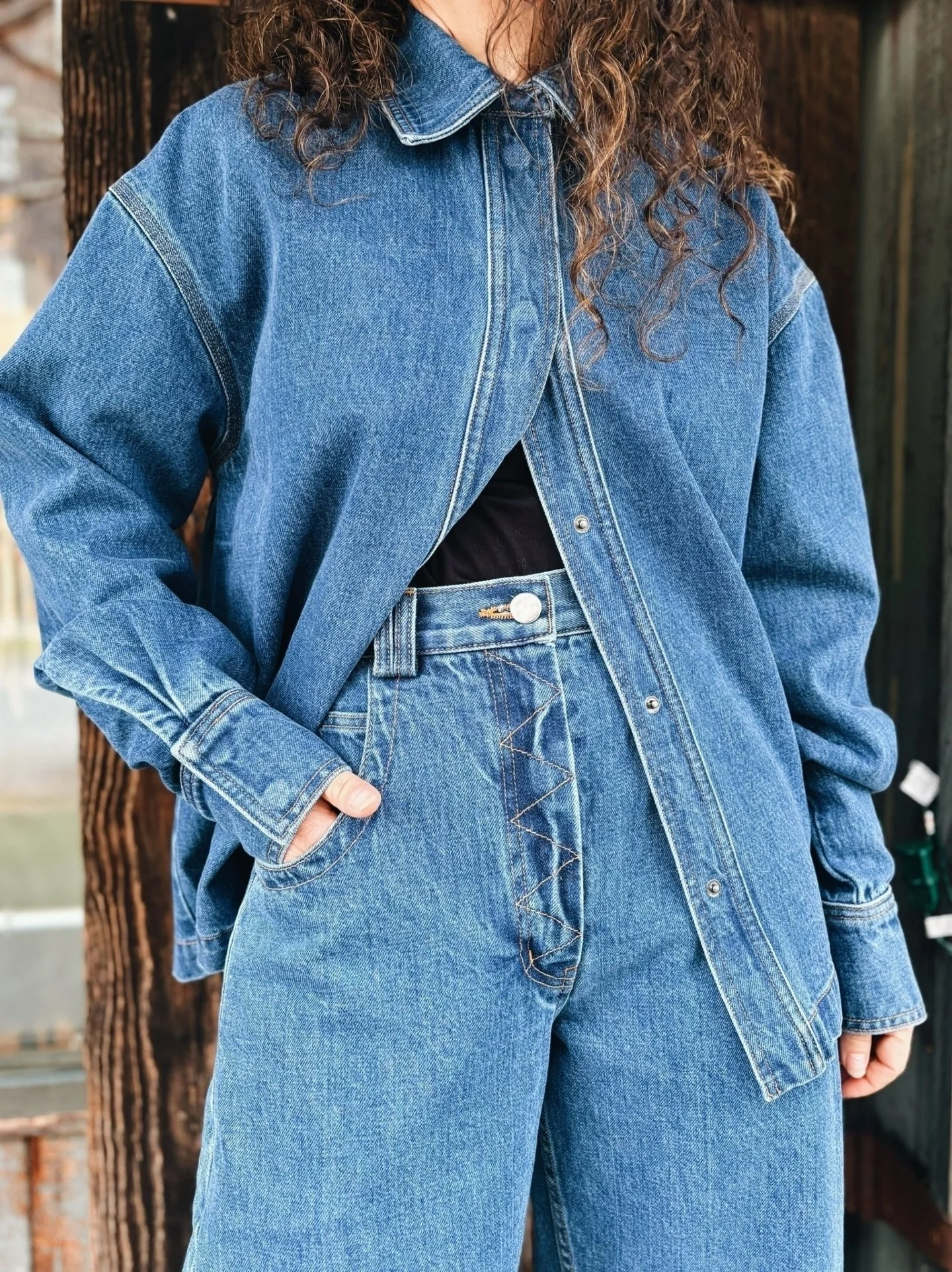 The Snap Pant &amp; Wade Shirt in Cool Indigo from @rachelcomey