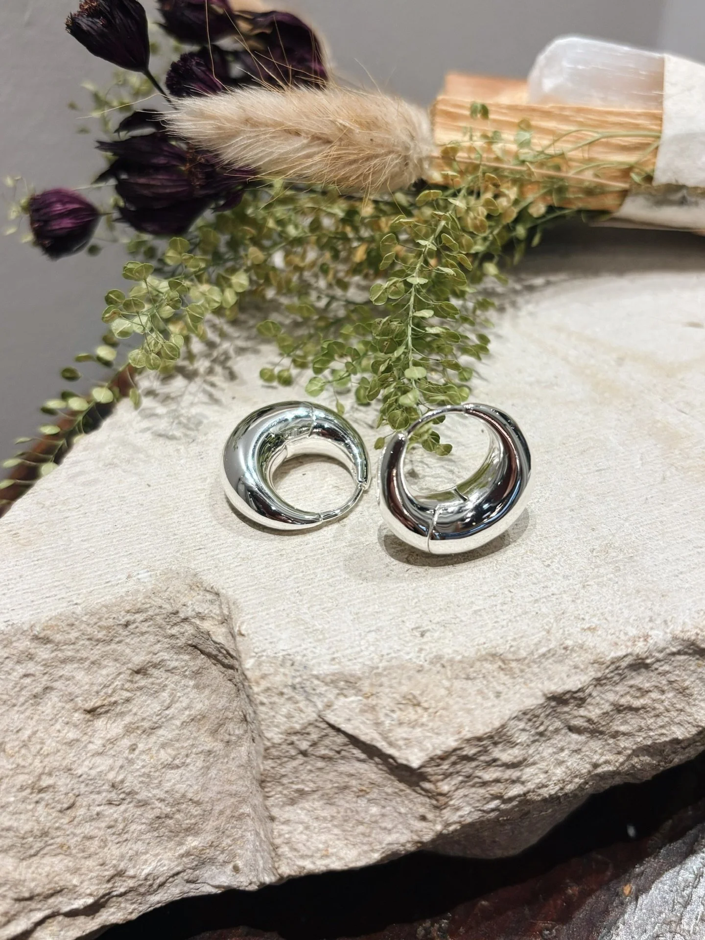 The Alpha Hoop in Sterling Silver plated Brass from @rachelcomey 🪩